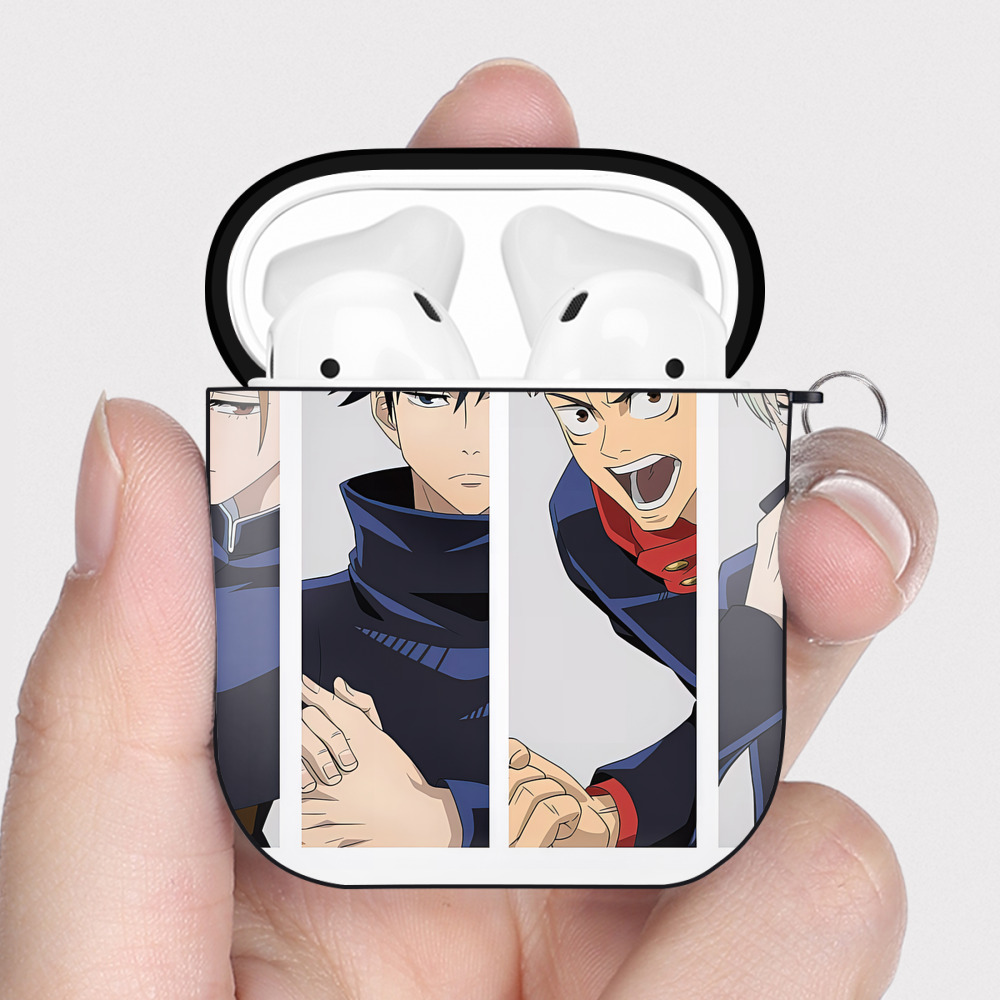 （画像用） SPY×FAMILY间谍家家酒 AirPods 第2世代保護ケース ハードシェル ブラック 耐衝撃・防指紋・カラビナ付き