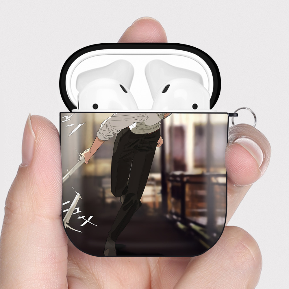 （画像用） SPY×FAMILY间谍家家酒 AirPods 第2世代保護ケース ハードシェル ブラック 耐衝撃・防指紋・カラビナ付き