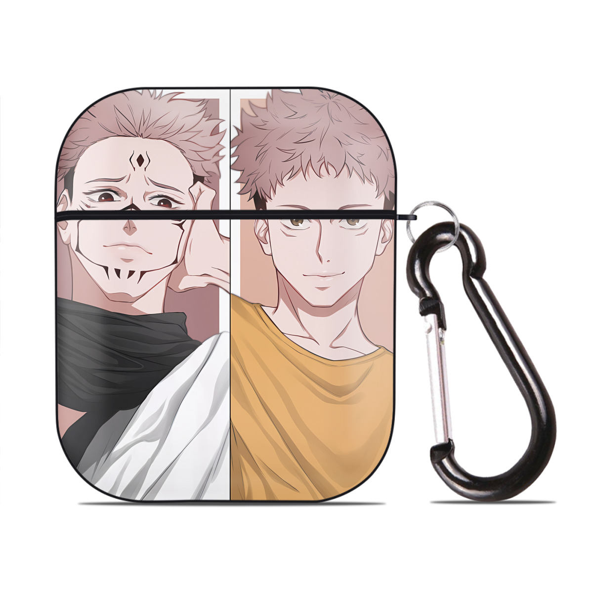 （画像用） SPY×FAMILY间谍家家酒 AirPods 第2世代保護ケース ハードシェル ブラック 耐衝撃・防指紋・カラビナ付き