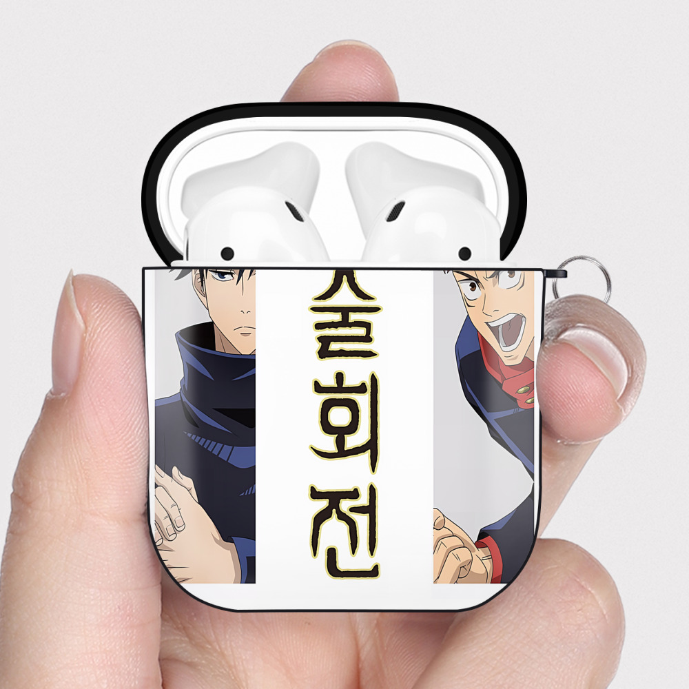（画像用） SPY×FAMILY间谍家家酒 AirPods 第2世代保護ケース ハードシェル ブラック 耐衝撃・防指紋・カラビナ付き