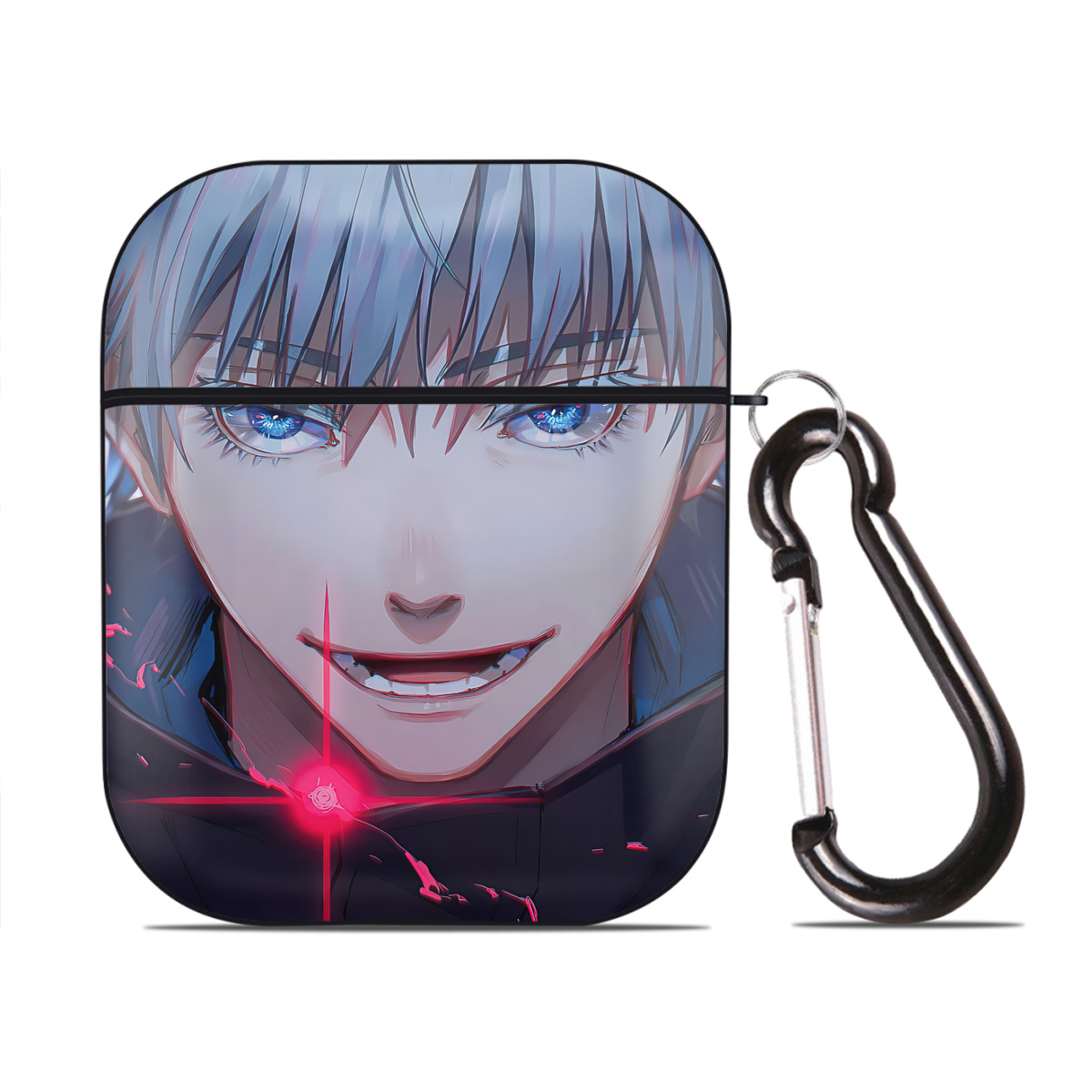（画像用） SPY×FAMILY间谍家家酒 AirPods 第2世代保護ケース ハードシェル ブラック 耐衝撃・防指紋・カラビナ付き