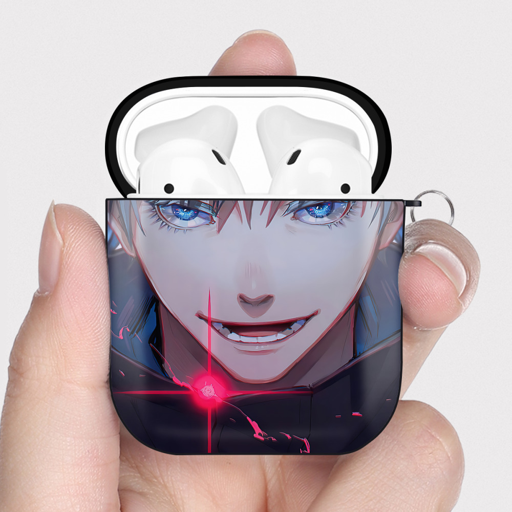 （画像用） SPY×FAMILY间谍家家酒 AirPods 第2世代保護ケース ハードシェル ブラック 耐衝撃・防指紋・カラビナ付き