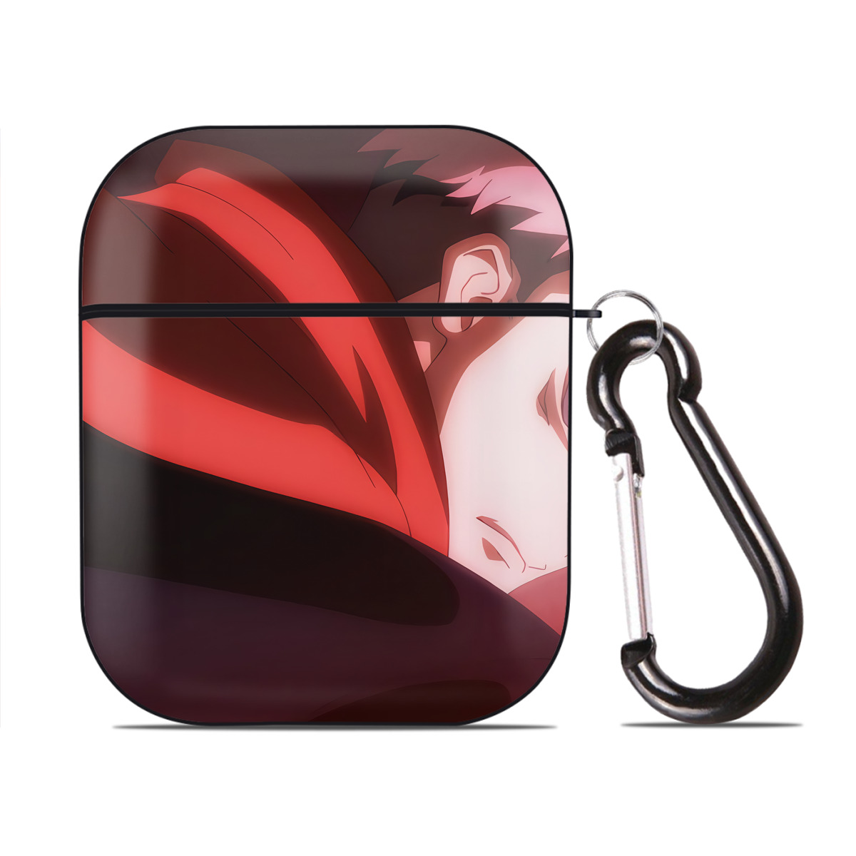 （画像用） SPY×FAMILY间谍家家酒 AirPods 第2世代保護ケース ハードシェル ブラック 耐衝撃・防指紋・カラビナ付き