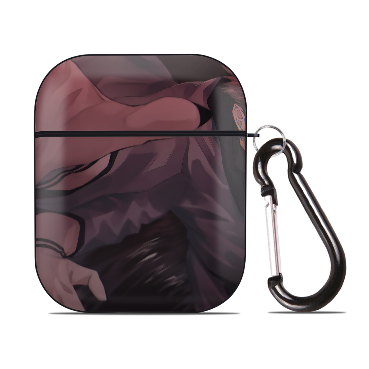 （画像用） SPY×FAMILY间谍家家酒 AirPods 第2世代保護ケース ハードシェル ブラック 耐衝撃・防指紋・カラビナ付き