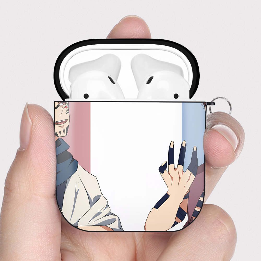 （画像用） SPY×FAMILY间谍家家酒 AirPods 第2世代保護ケース ハードシェル ブラック 耐衝撃・防指紋・カラビナ付き