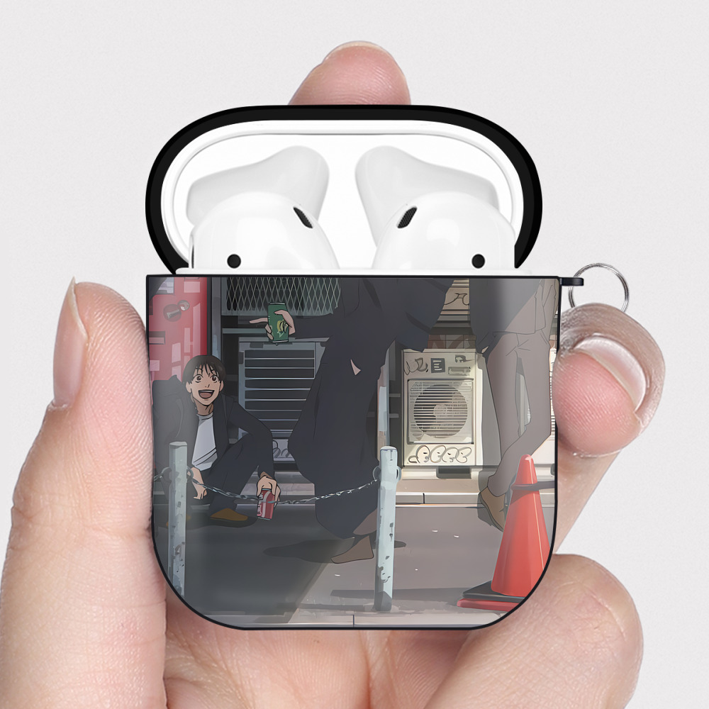 （画像用） SPY×FAMILY间谍家家酒 AirPods 第2世代保護ケース ハードシェル ブラック 耐衝撃・防指紋・カラビナ付き
