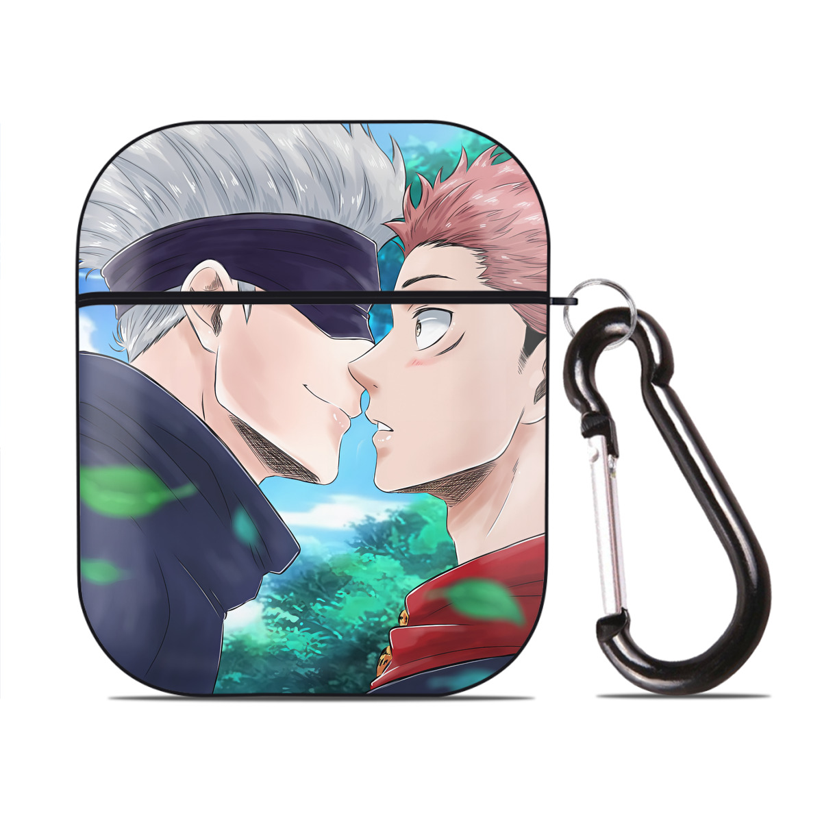 （画像用） SPY×FAMILY间谍家家酒 AirPods 第2世代保護ケース ハードシェル ブラック 耐衝撃・防指紋・カラビナ付き