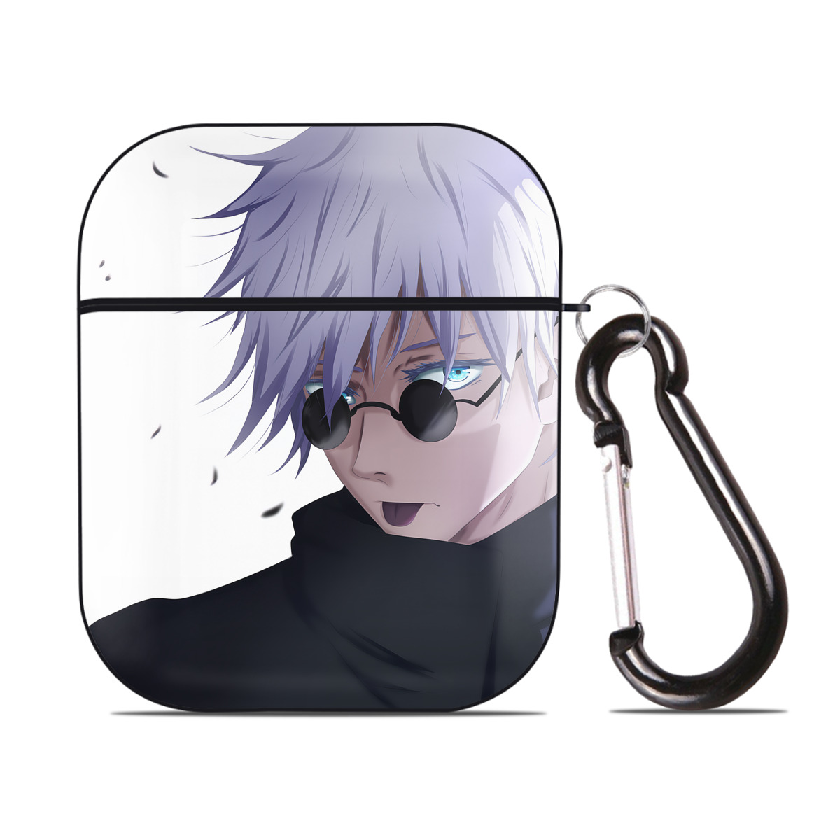 （画像用） SPY×FAMILY间谍家家酒 AirPods 第2世代保護ケース ハードシェル ブラック 耐衝撃・防指紋・カラビナ付き