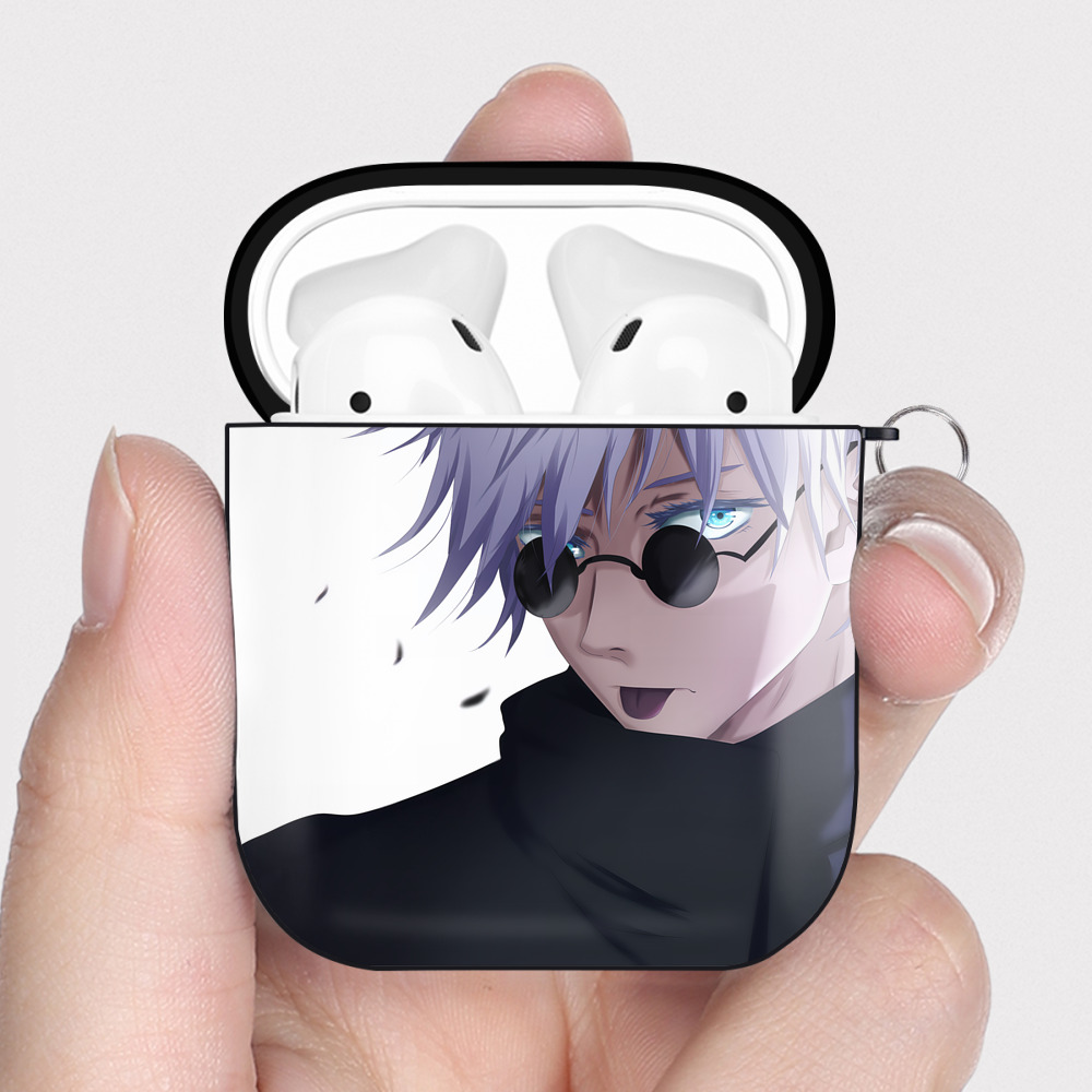 （画像用） SPY×FAMILY间谍家家酒 AirPods 第2世代保護ケース ハードシェル ブラック 耐衝撃・防指紋・カラビナ付き