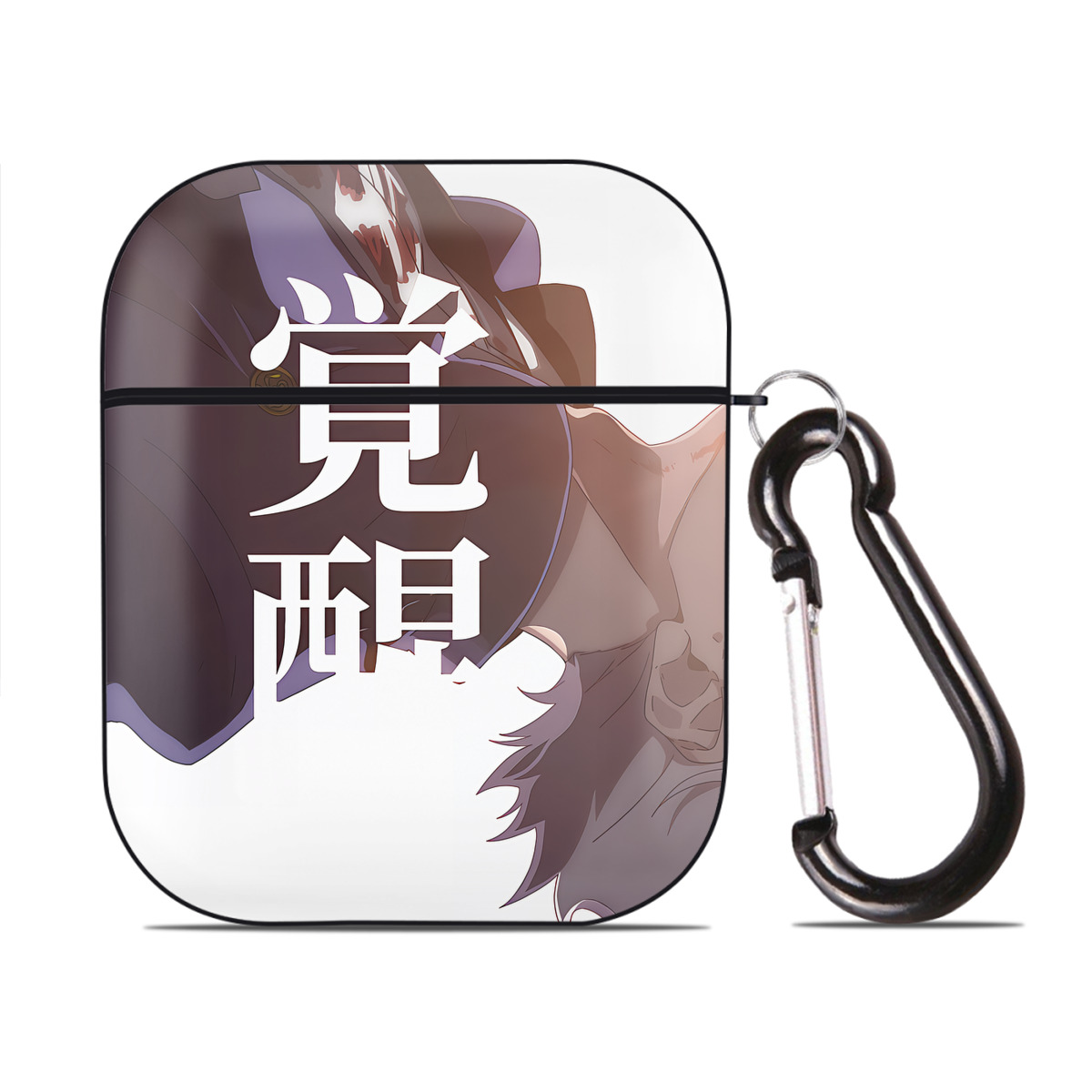 （画像用） SPY×FAMILY间谍家家酒 AirPods 第2世代保護ケース ハードシェル ブラック 耐衝撃・防指紋・カラビナ付き