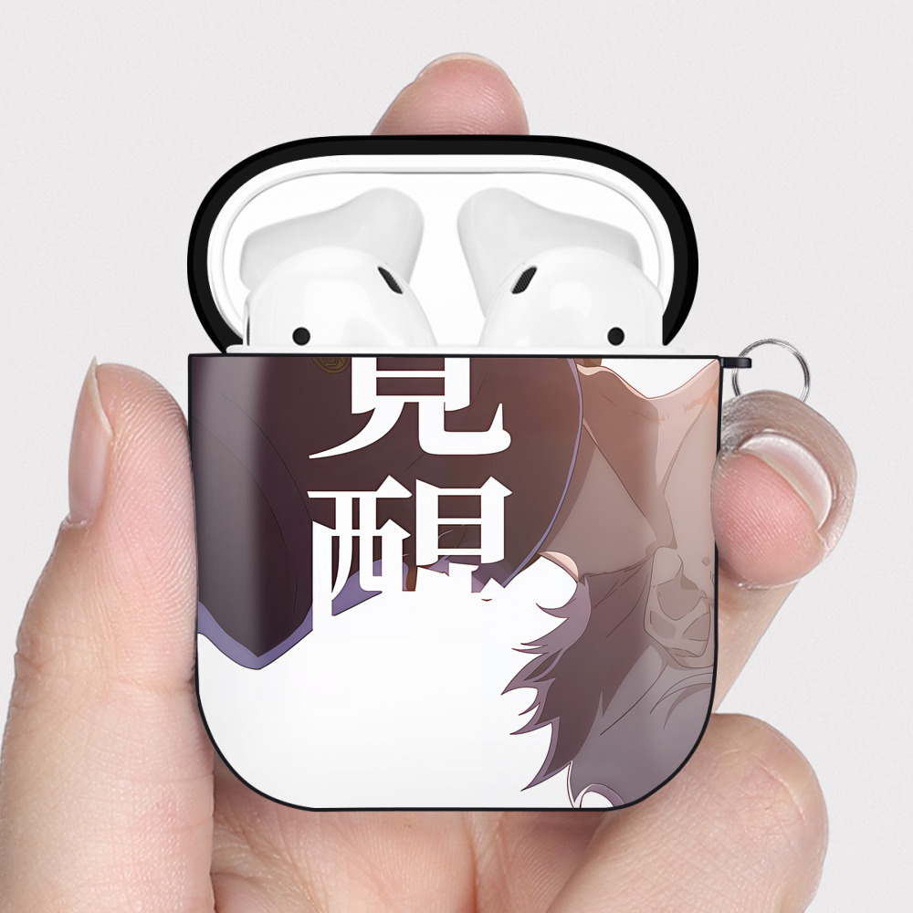 （画像用） SPY×FAMILY间谍家家酒 AirPods 第2世代保護ケース ハードシェル ブラック 耐衝撃・防指紋・カラビナ付き