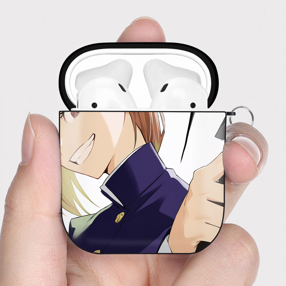 （画像用） SPY×FAMILY间谍家家酒 AirPods 第2世代保護ケース ハードシェル ブラック 耐衝撃・防指紋・カラビナ付き