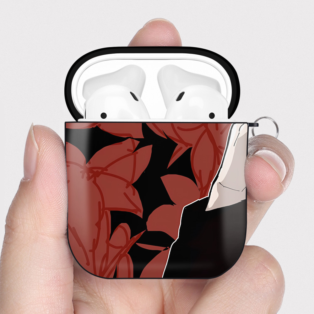 （画像用） SPY×FAMILY间谍家家酒 AirPods 第2世代保護ケース ハードシェル ブラック 耐衝撃・防指紋・カラビナ付き