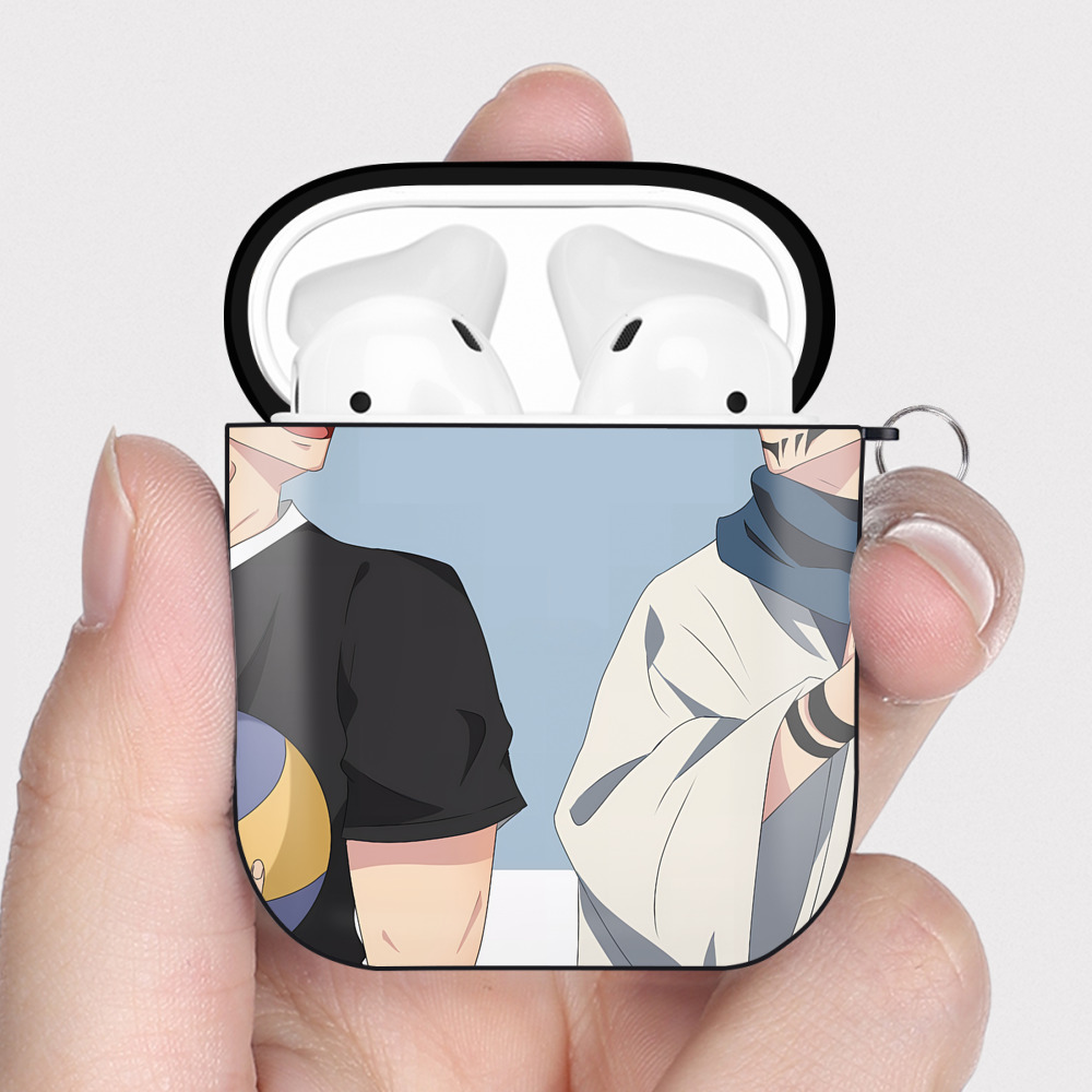 （画像用） SPY×FAMILY间谍家家酒 AirPods 第2世代保護ケース ハードシェル ブラック 耐衝撃・防指紋・カラビナ付き