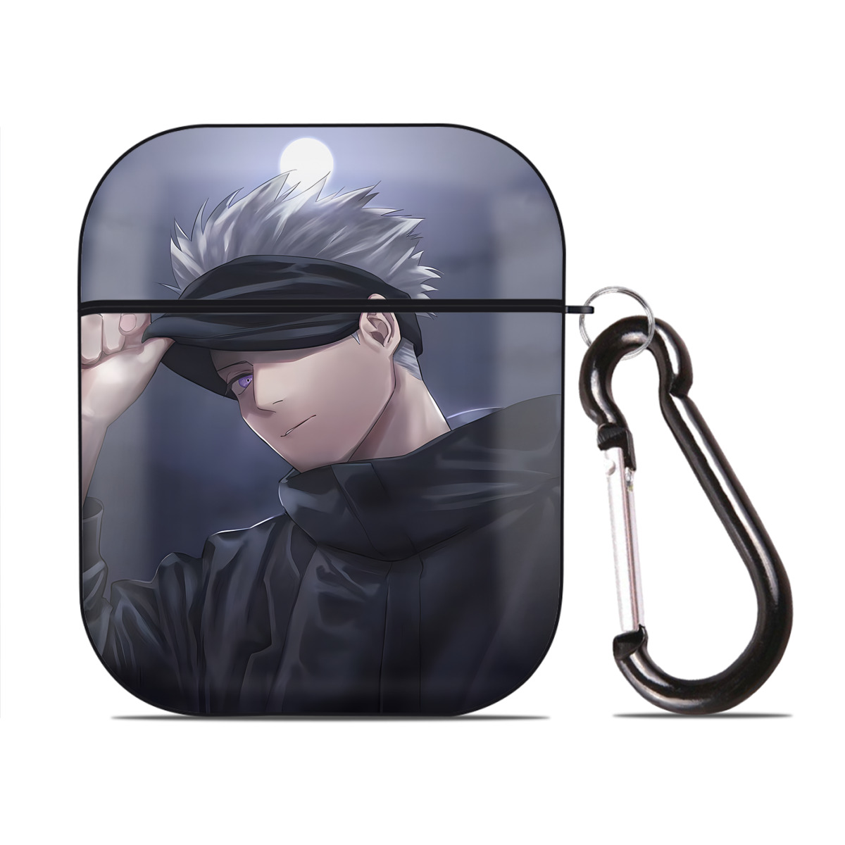 （画像用） SPY×FAMILY间谍家家酒 AirPods 第2世代保護ケース ハードシェル ブラック 耐衝撃・防指紋・カラビナ付き