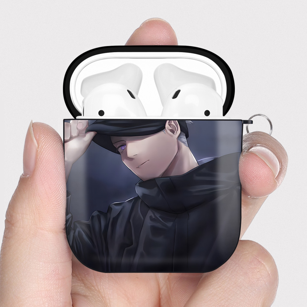 （画像用） SPY×FAMILY间谍家家酒 AirPods 第2世代保護ケース ハードシェル ブラック 耐衝撃・防指紋・カラビナ付き