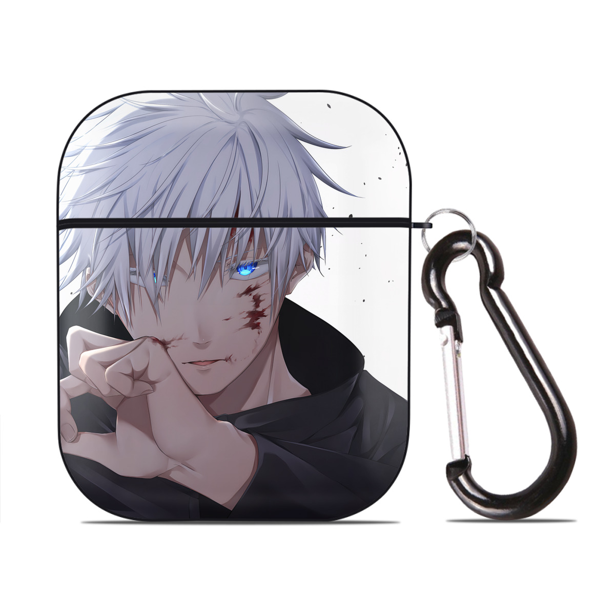 （画像用） SPY×FAMILY间谍家家酒 AirPods 第2世代保護ケース ハードシェル ブラック 耐衝撃・防指紋・カラビナ付き
