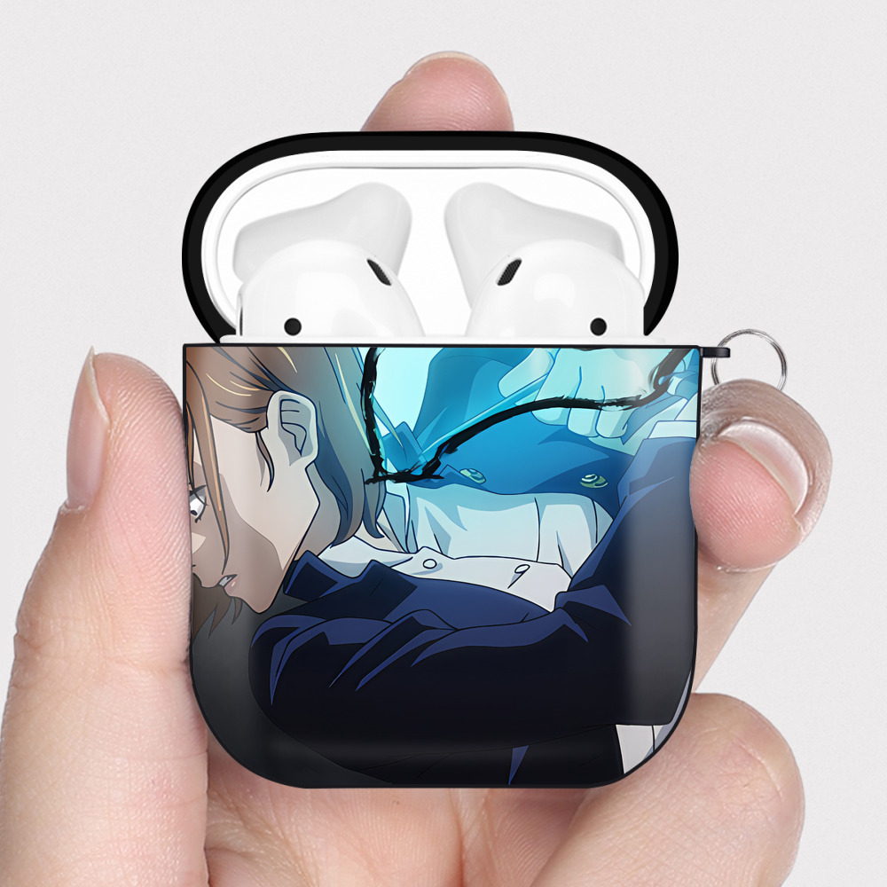 （画像用） SPY×FAMILY间谍家家酒 AirPods 第2世代保護ケース ハードシェル ブラック 耐衝撃・防指紋・カラビナ付き