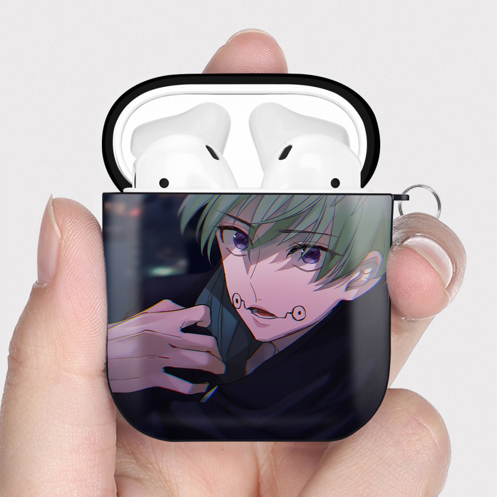（画像用） SPY×FAMILY间谍家家酒 AirPods 第2世代保護ケース ハードシェル ブラック 耐衝撃・防指紋・カラビナ付き