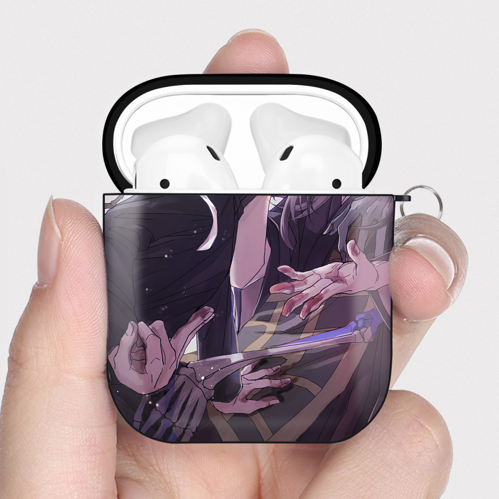 （画像用） SPY×FAMILY间谍家家酒 AirPods 第2世代保護ケース ハードシェル ブラック 耐衝撃・防指紋・カラビナ付き
