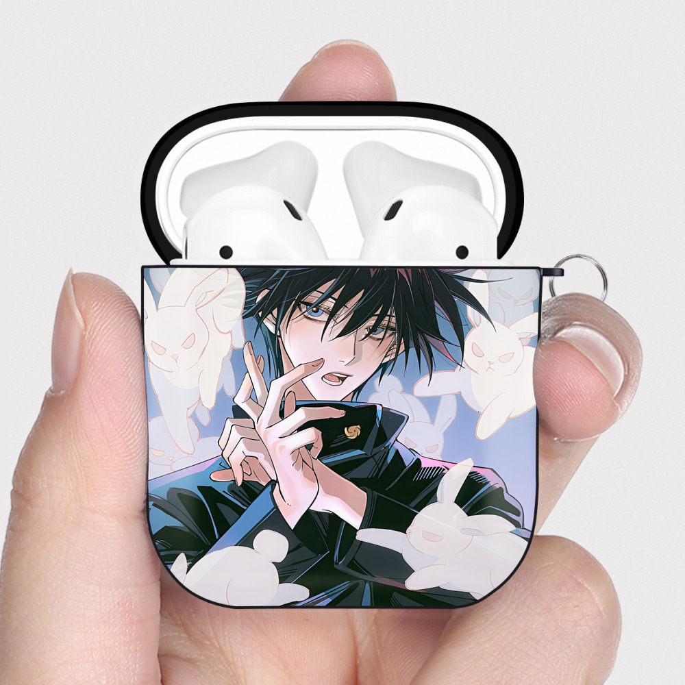 （画像用） SPY×FAMILY间谍家家酒 AirPods 第2世代保護ケース ハードシェル ブラック 耐衝撃・防指紋・カラビナ付き