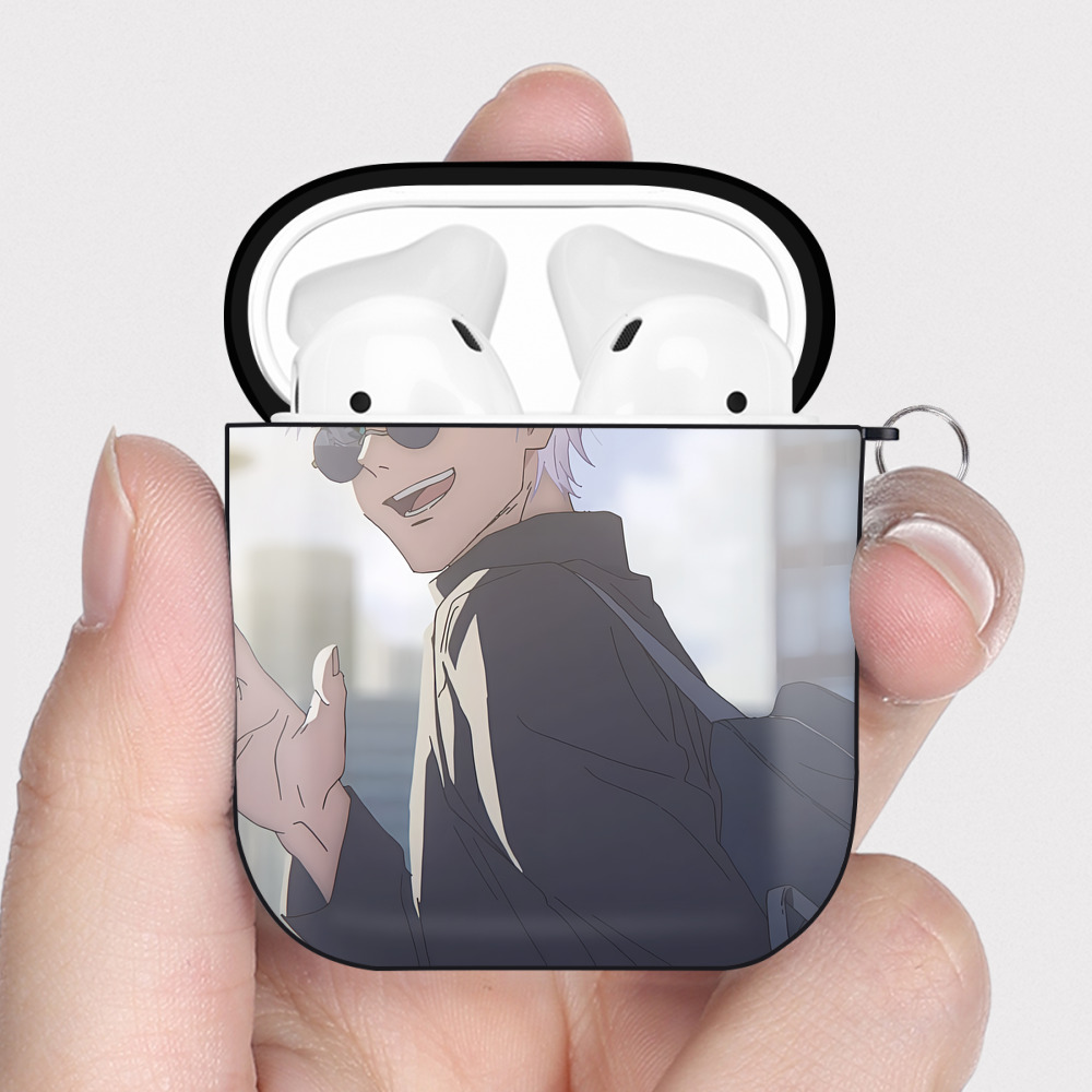 （画像用） SPY×FAMILY间谍家家酒 AirPods 第2世代保護ケース ハードシェル ブラック 耐衝撃・防指紋・カラビナ付き