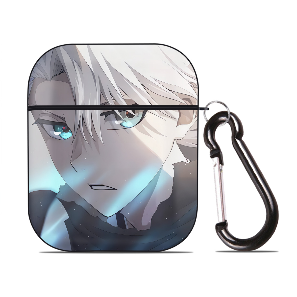 （画像用） SPY×FAMILY间谍家家酒 AirPods 第2世代保護ケース ハードシェル ブラック 耐衝撃・防指紋・カラビナ付き