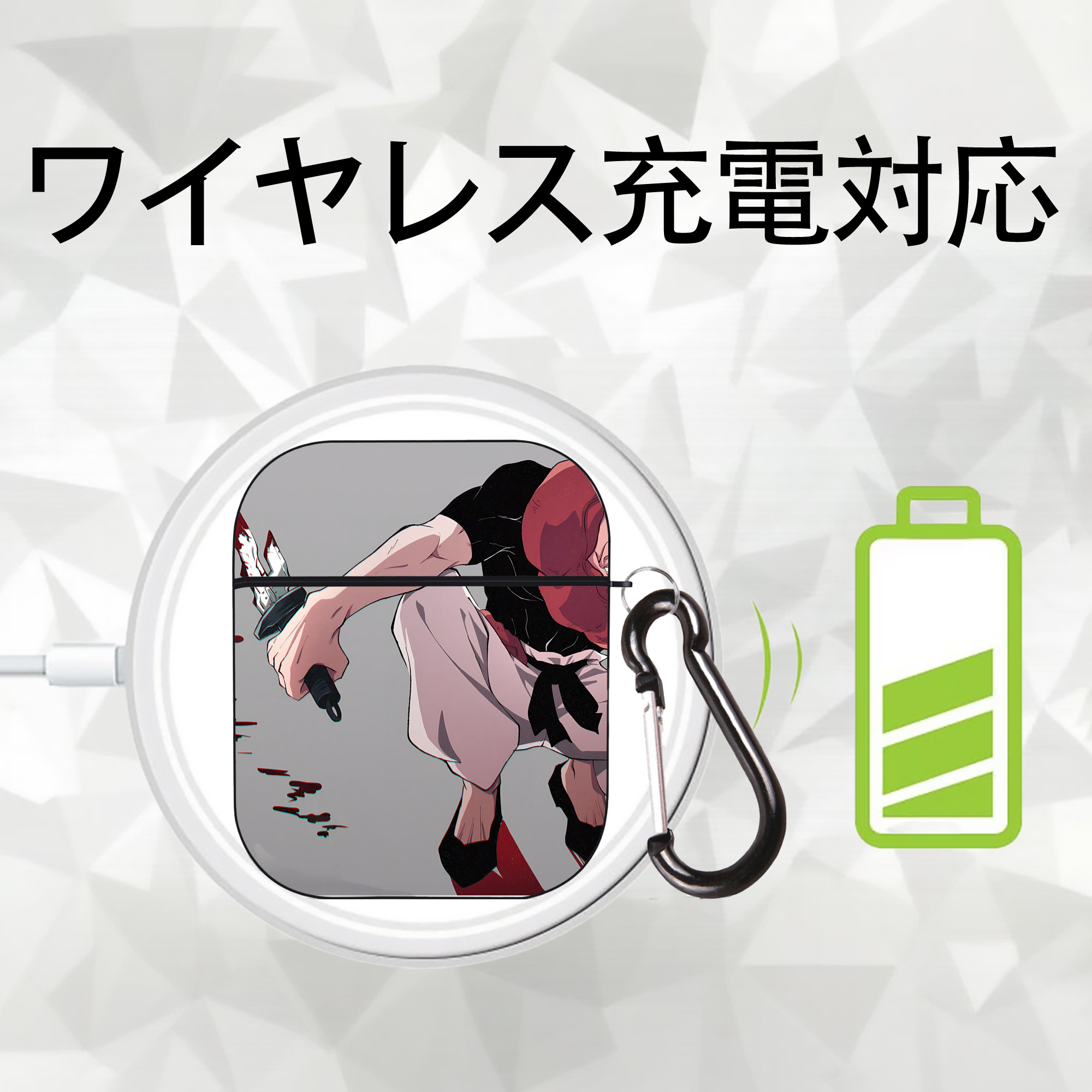 SPY×FAMILY间谍家家酒 AirPods 第2世代保護ケース ハードシェル ブラック 耐衝撃・防指紋・カラビナ付き