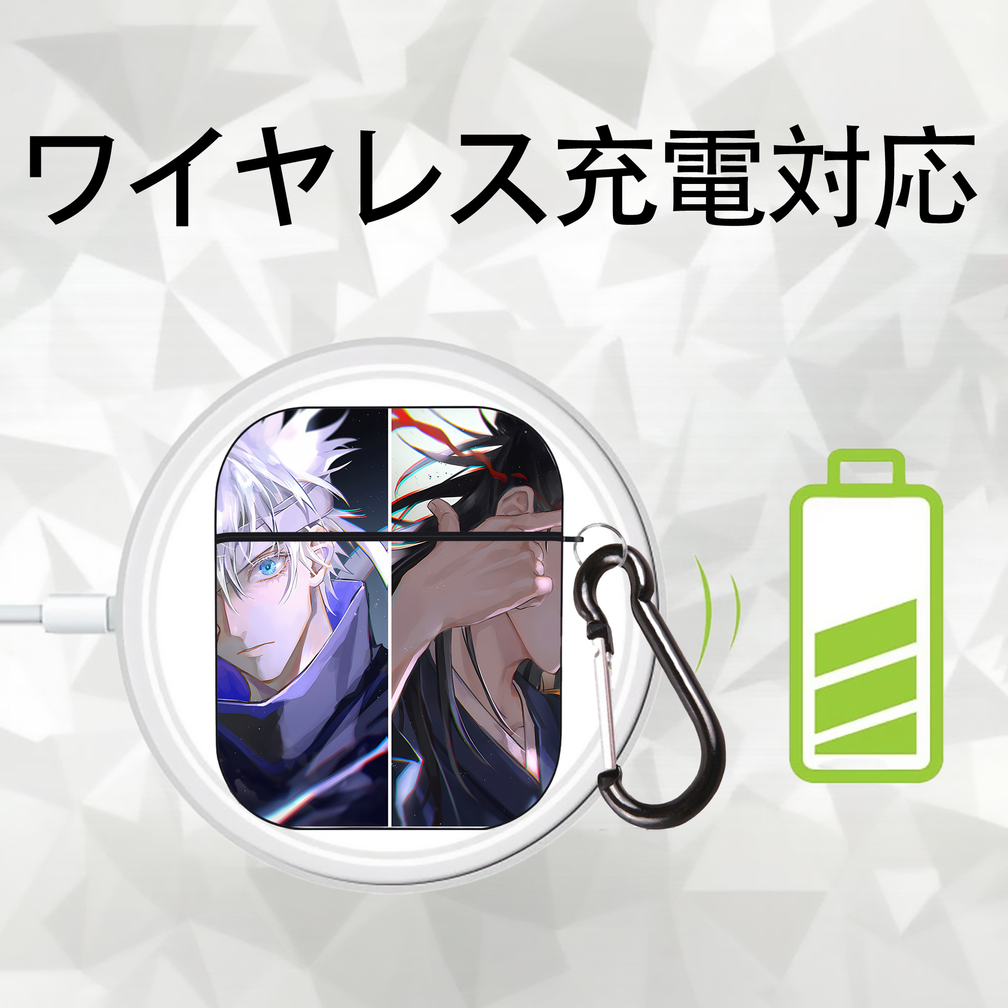 SPY×FAMILY间谍家家酒 AirPods 第2世代保護ケース ハードシェル ブラック 耐衝撃・防指紋・カラビナ付き