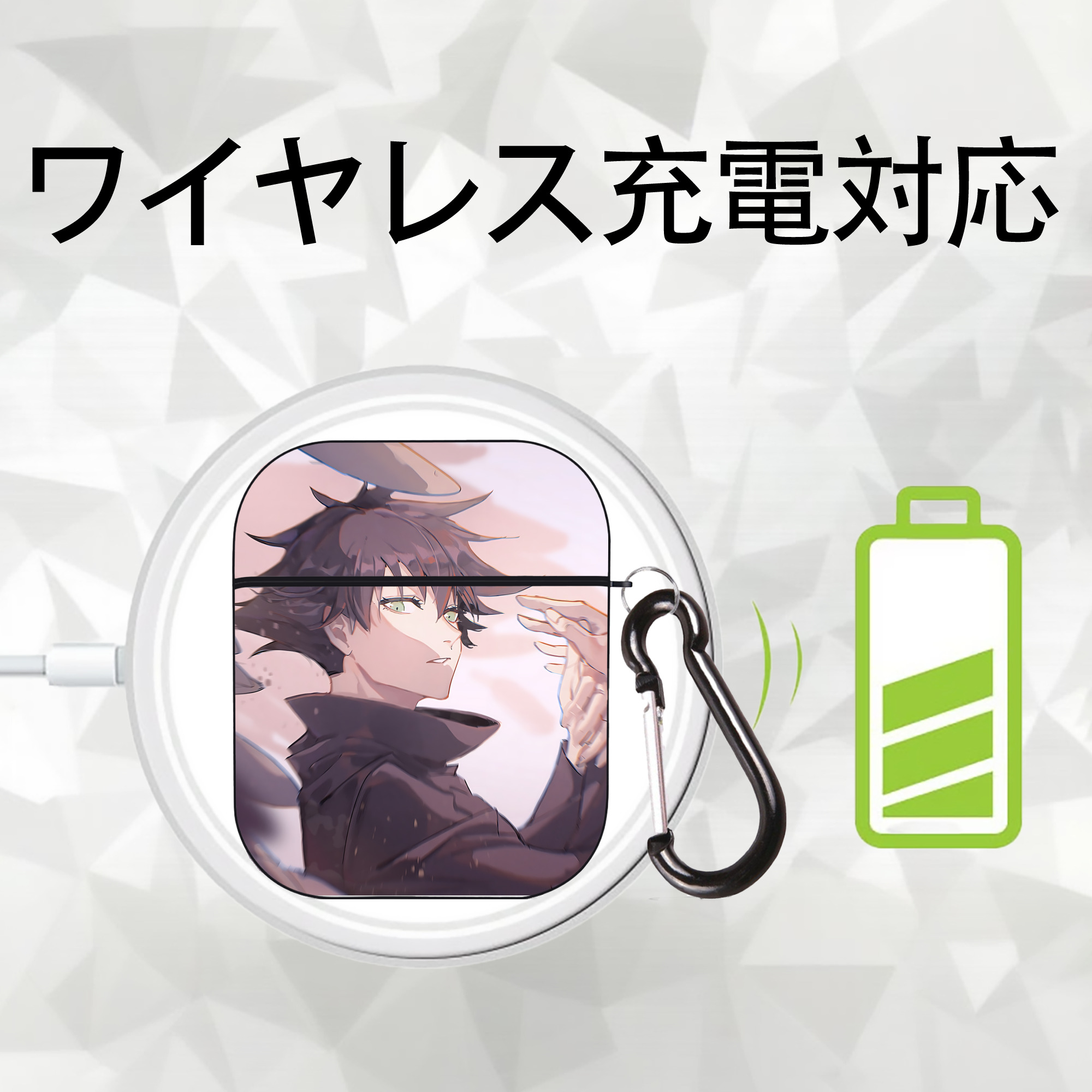 SPY×FAMILY间谍家家酒 AirPods 第2世代保護ケース ハードシェル ブラック 耐衝撃・防指紋・カラビナ付き