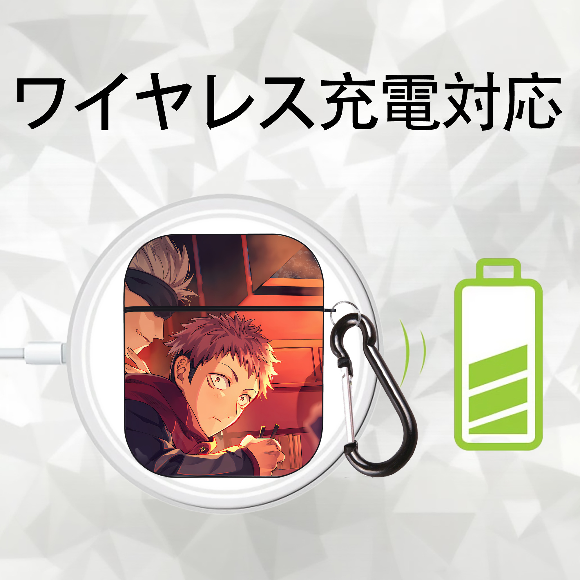 SPY×FAMILY间谍家家酒 AirPods 第2世代保護ケース ハードシェル ブラック 耐衝撃・防指紋・カラビナ付き