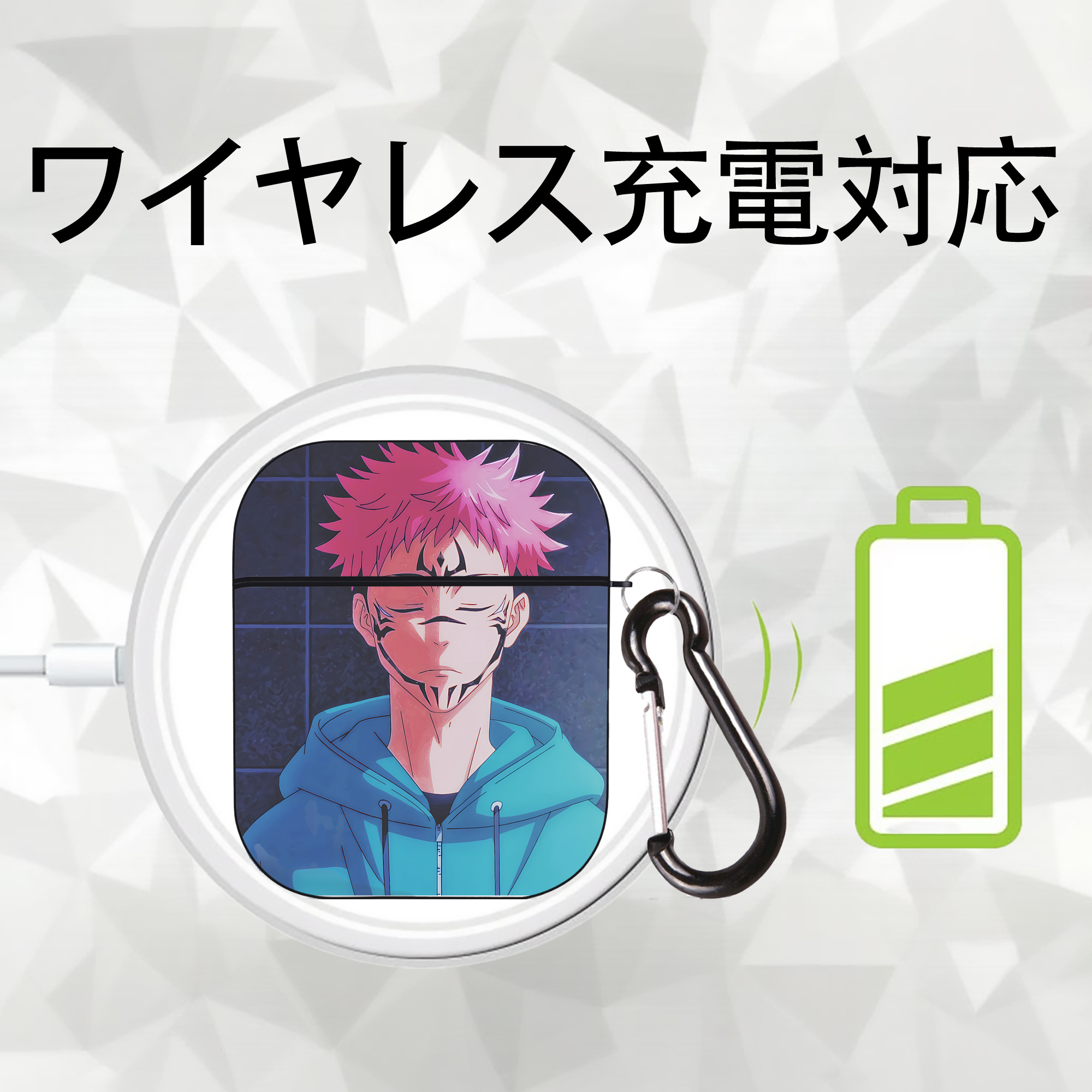 SPY×FAMILY间谍家家酒 AirPods 第2世代保護ケース ハードシェル ブラック 耐衝撃・防指紋・カラビナ付き