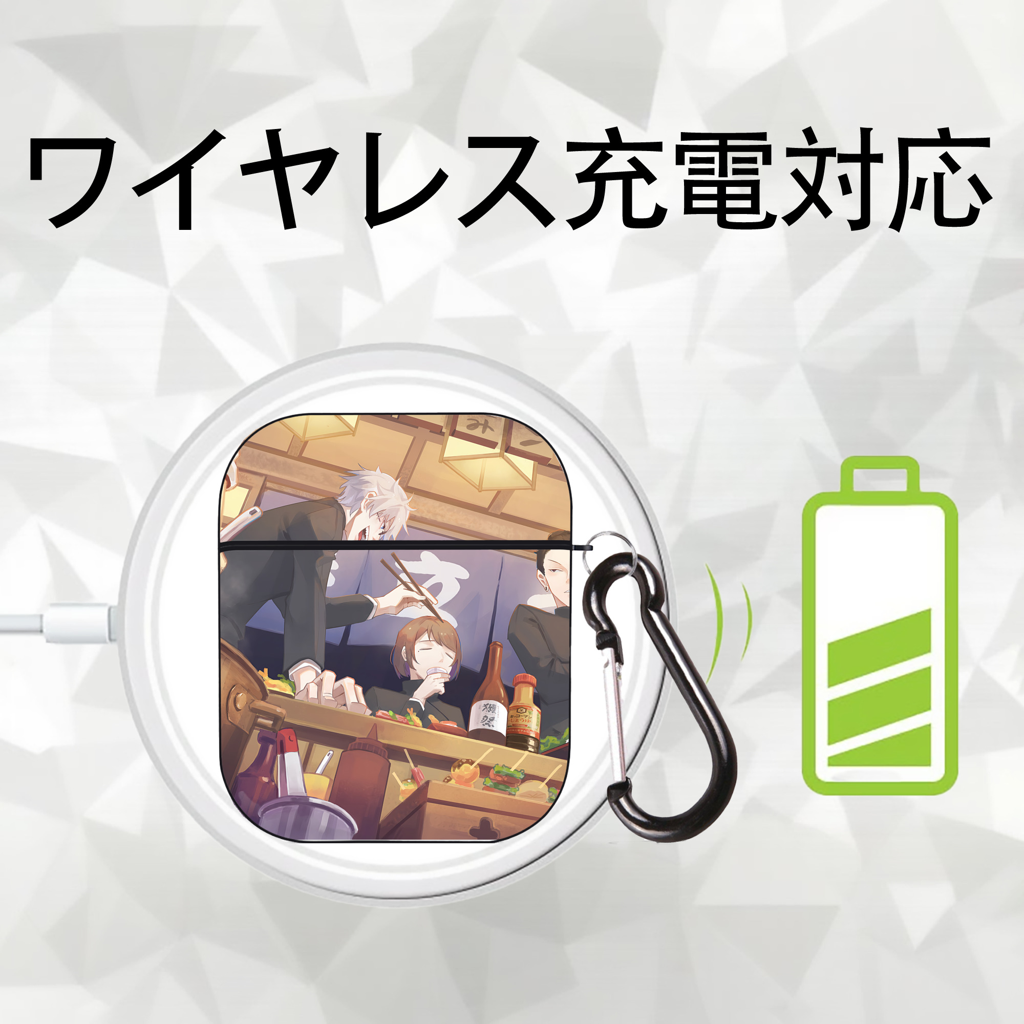 SPY×FAMILY间谍家家酒 AirPods 第2世代保護ケース ハードシェル ブラック 耐衝撃・防指紋・カラビナ付き