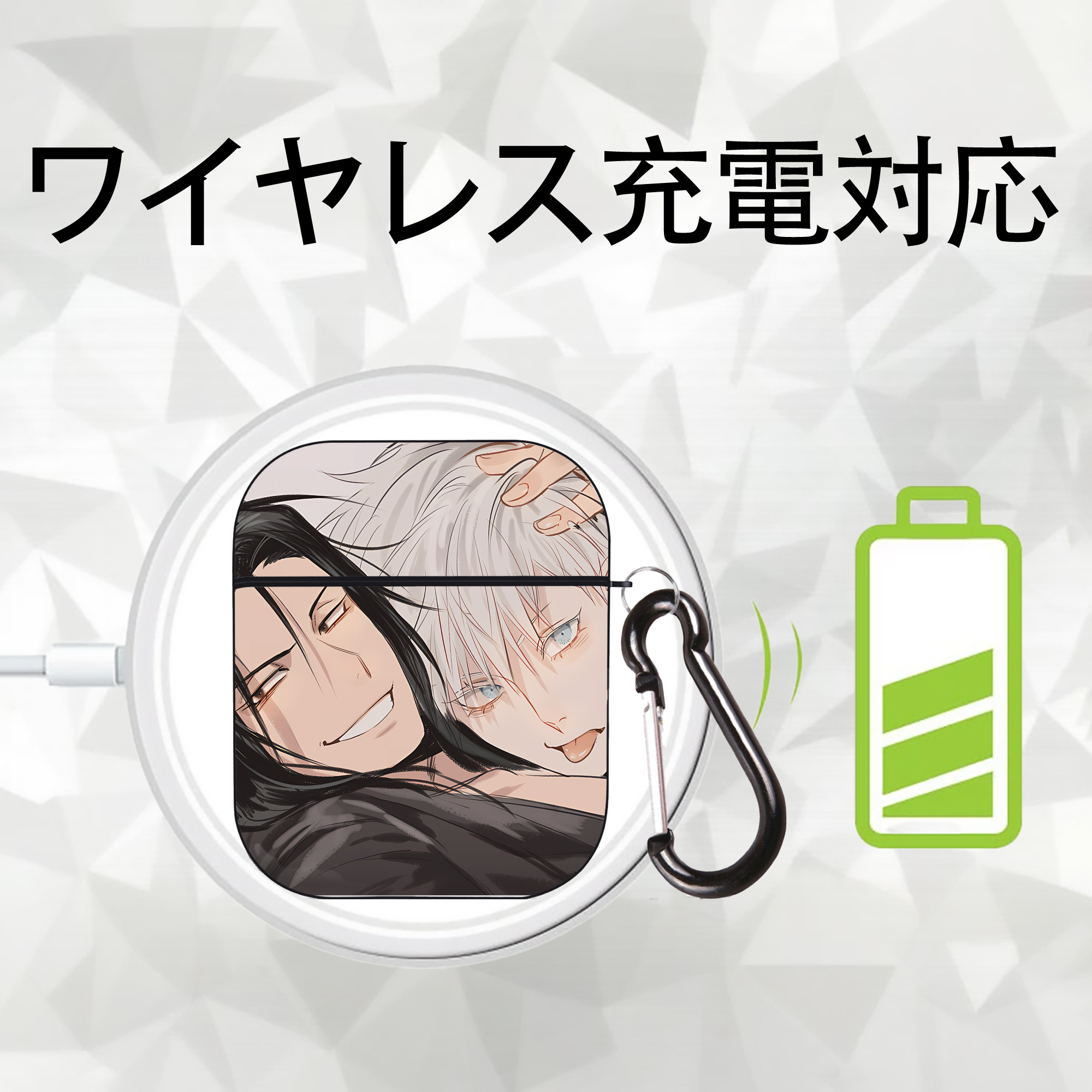 SPY×FAMILY间谍家家酒 AirPods 第2世代保護ケース ハードシェル ブラック 耐衝撃・防指紋・カラビナ付き