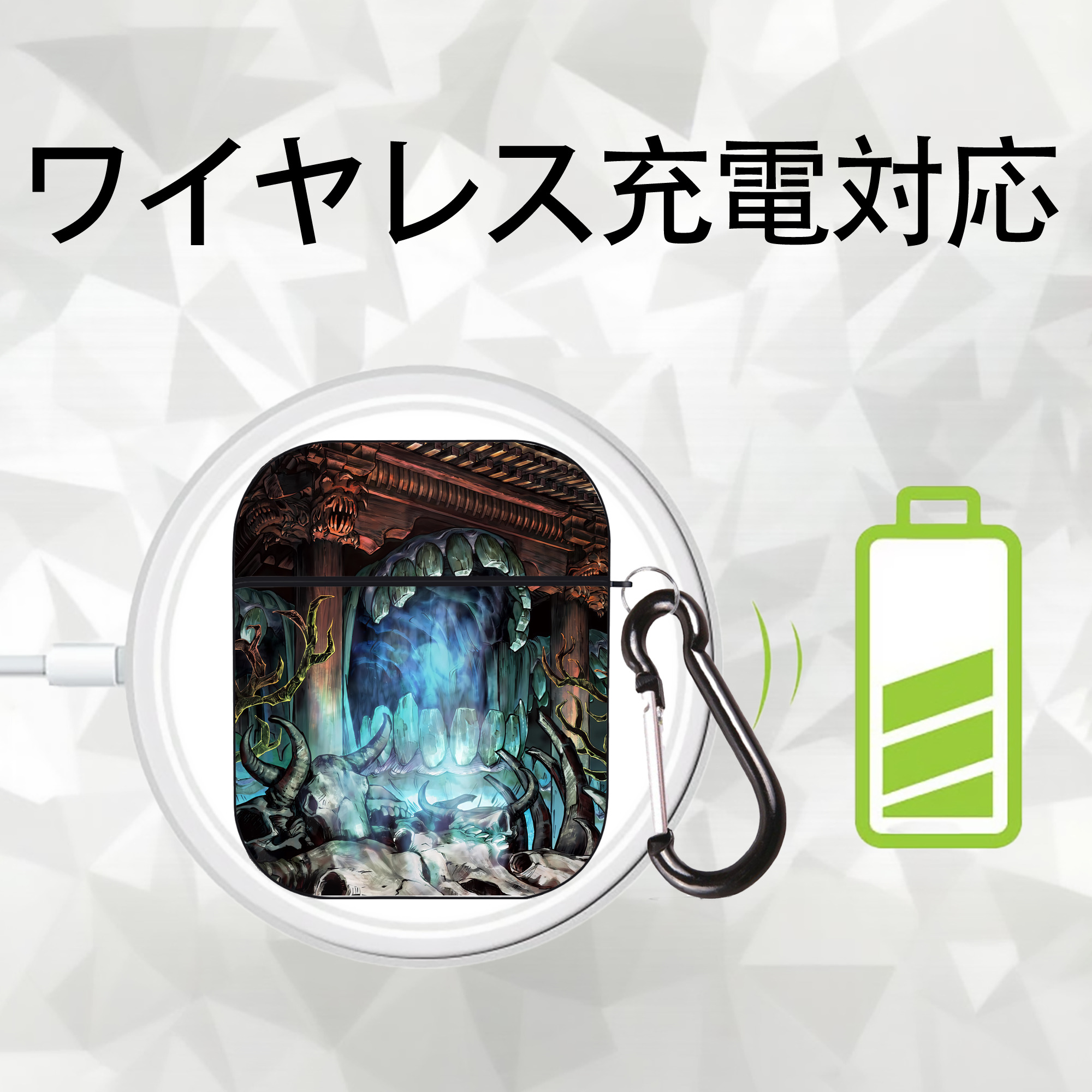 SPY×FAMILY间谍家家酒 AirPods 第2世代保護ケース ハードシェル ブラック 耐衝撃・防指紋・カラビナ付き