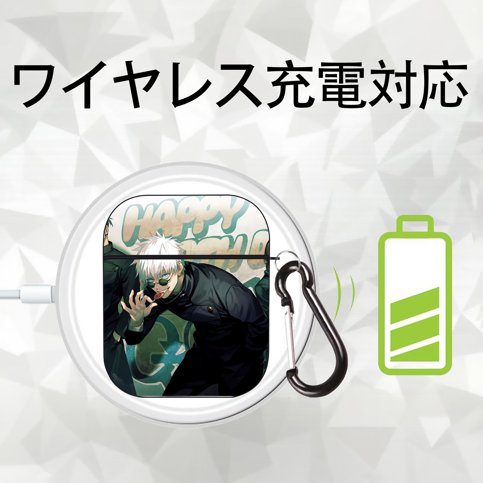 SPY×FAMILY间谍家家酒 AirPods 第2世代保護ケース ハードシェル ブラック 耐衝撃・防指紋・カラビナ付き