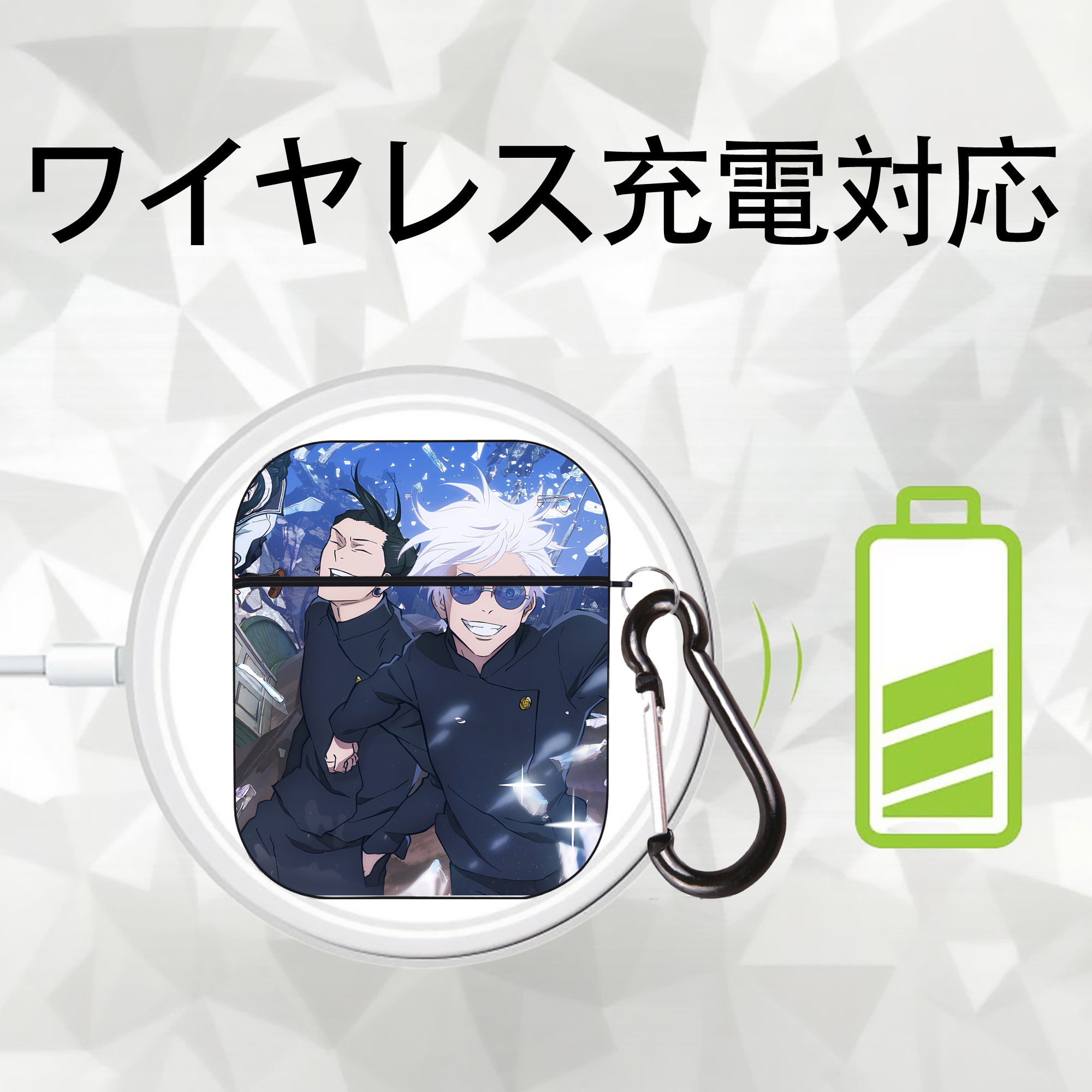 SPY×FAMILY间谍家家酒 AirPods 第2世代保護ケース ハードシェル ブラック 耐衝撃・防指紋・カラビナ付き