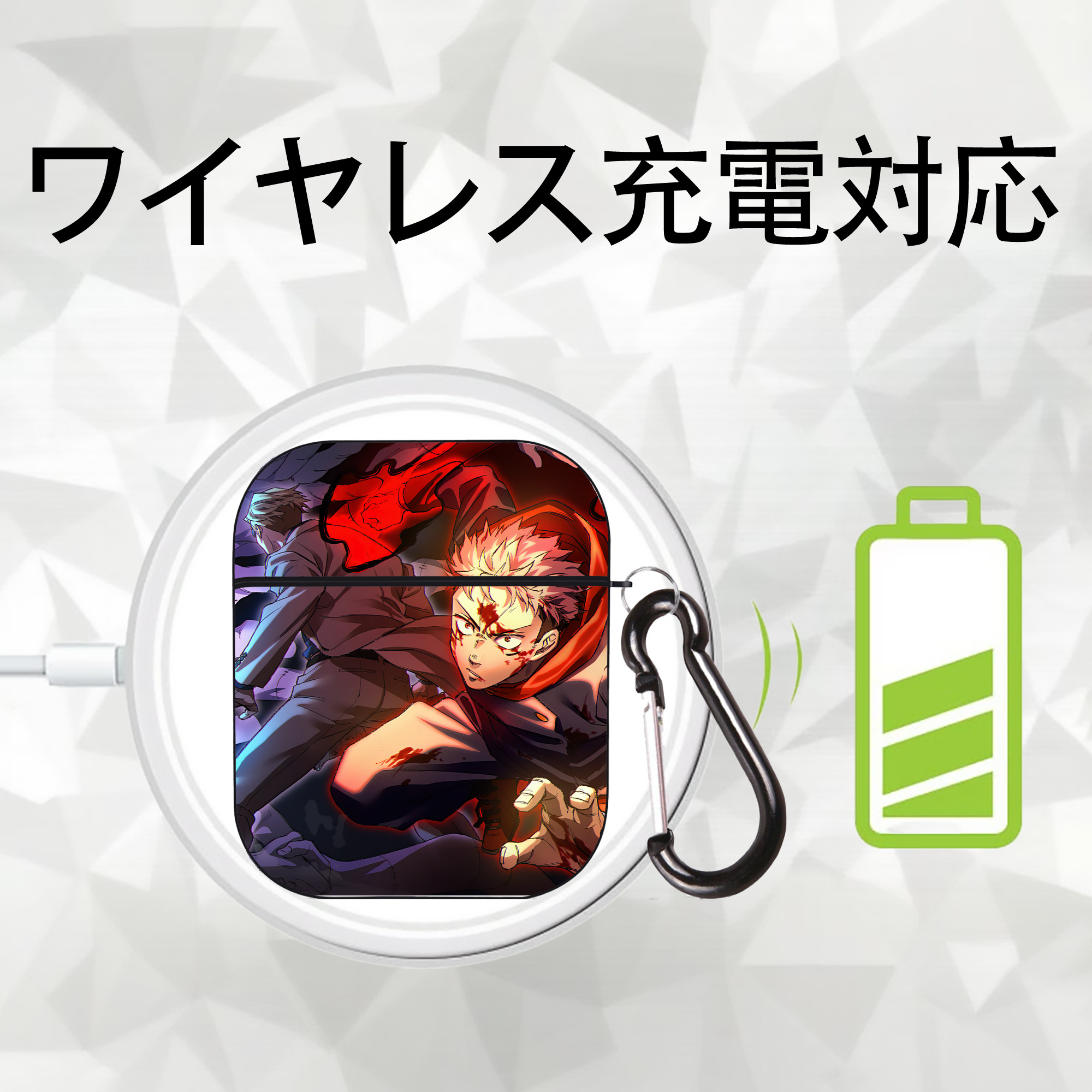 SPY×FAMILY间谍家家酒 AirPods 第2世代保護ケース ハードシェル ブラック 耐衝撃・防指紋・カラビナ付き