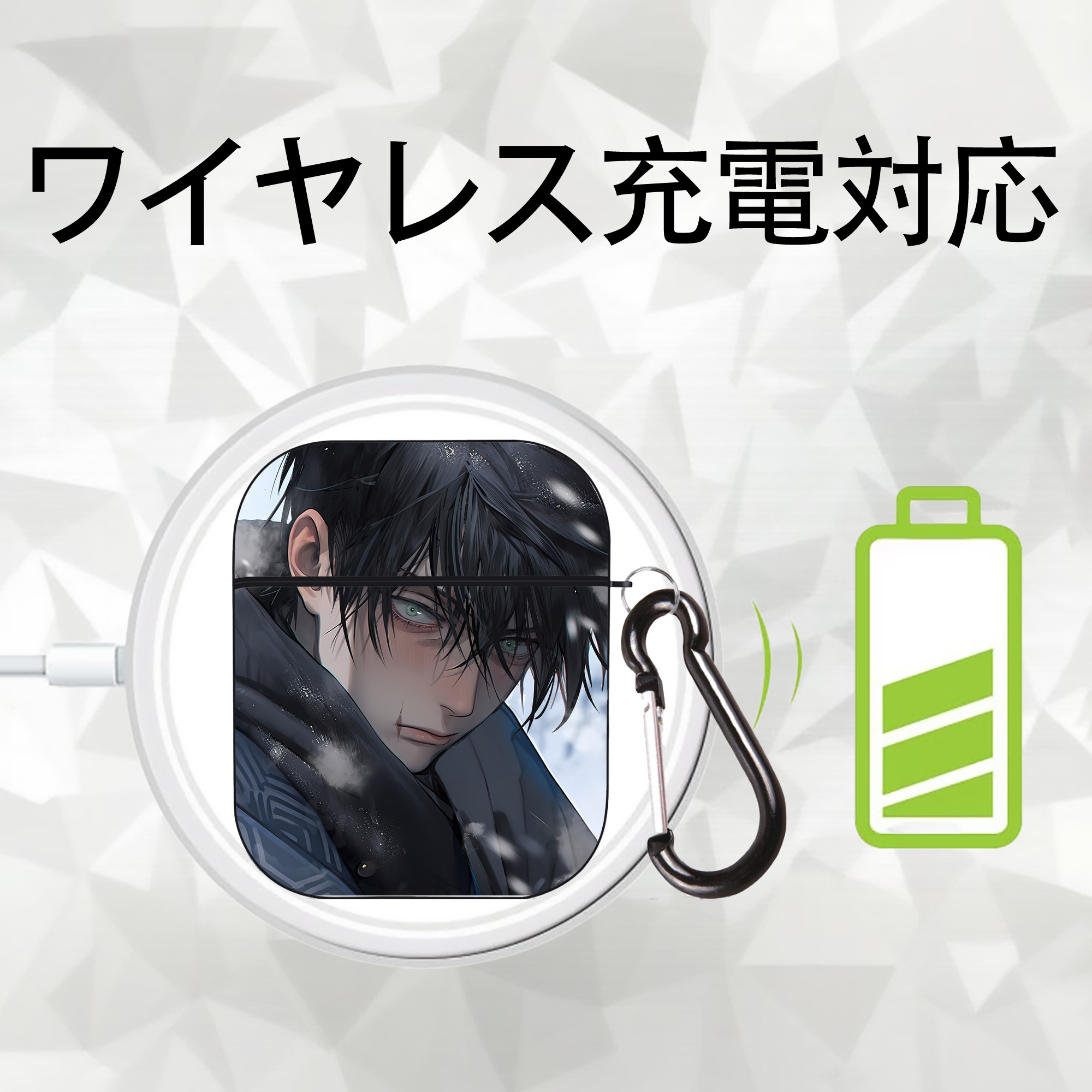 SPY×FAMILY间谍家家酒 AirPods 第2世代保護ケース ハードシェル ブラック 耐衝撃・防指紋・カラビナ付き