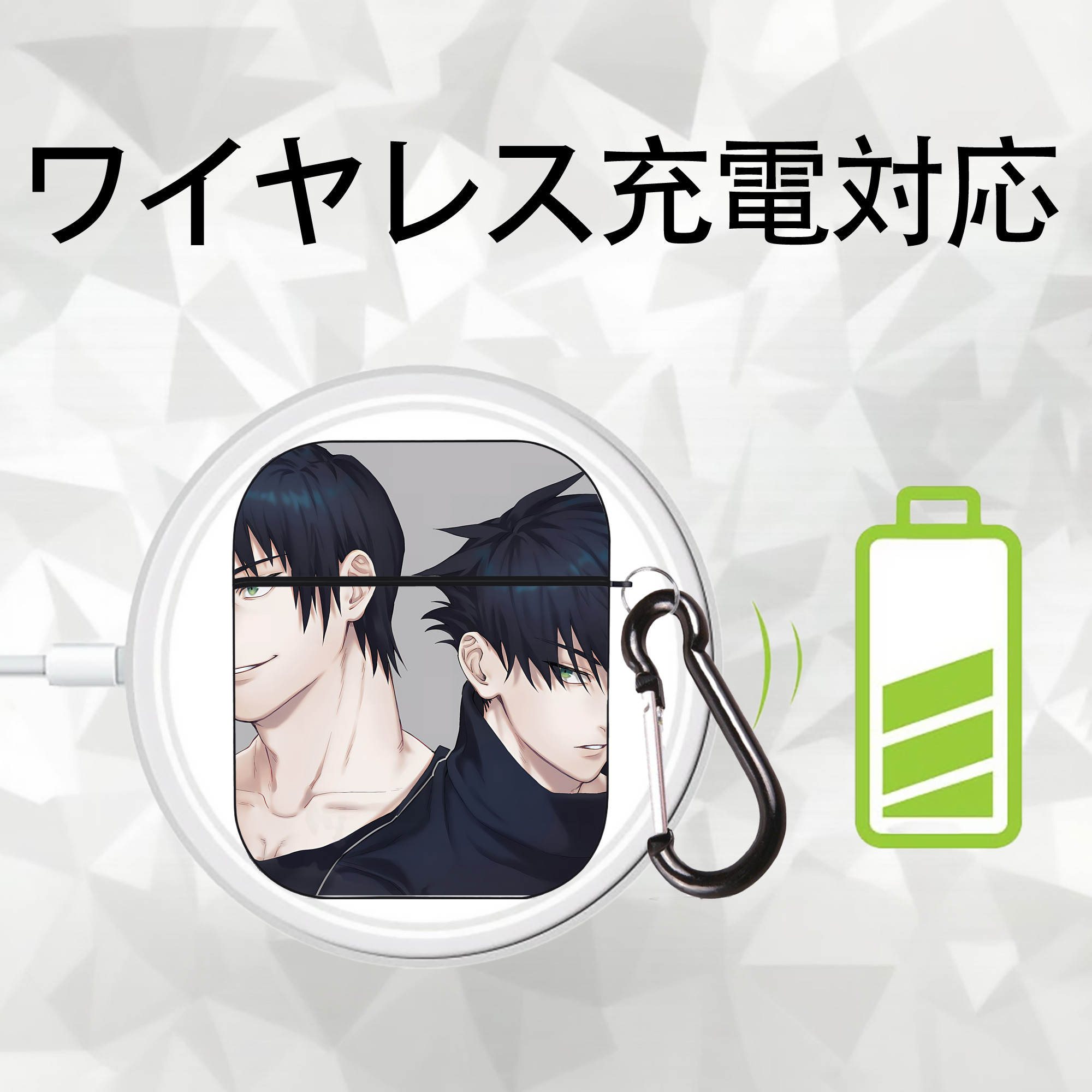 SPY×FAMILY间谍家家酒 AirPods 第2世代保護ケース ハードシェル ブラック 耐衝撃・防指紋・カラビナ付き
