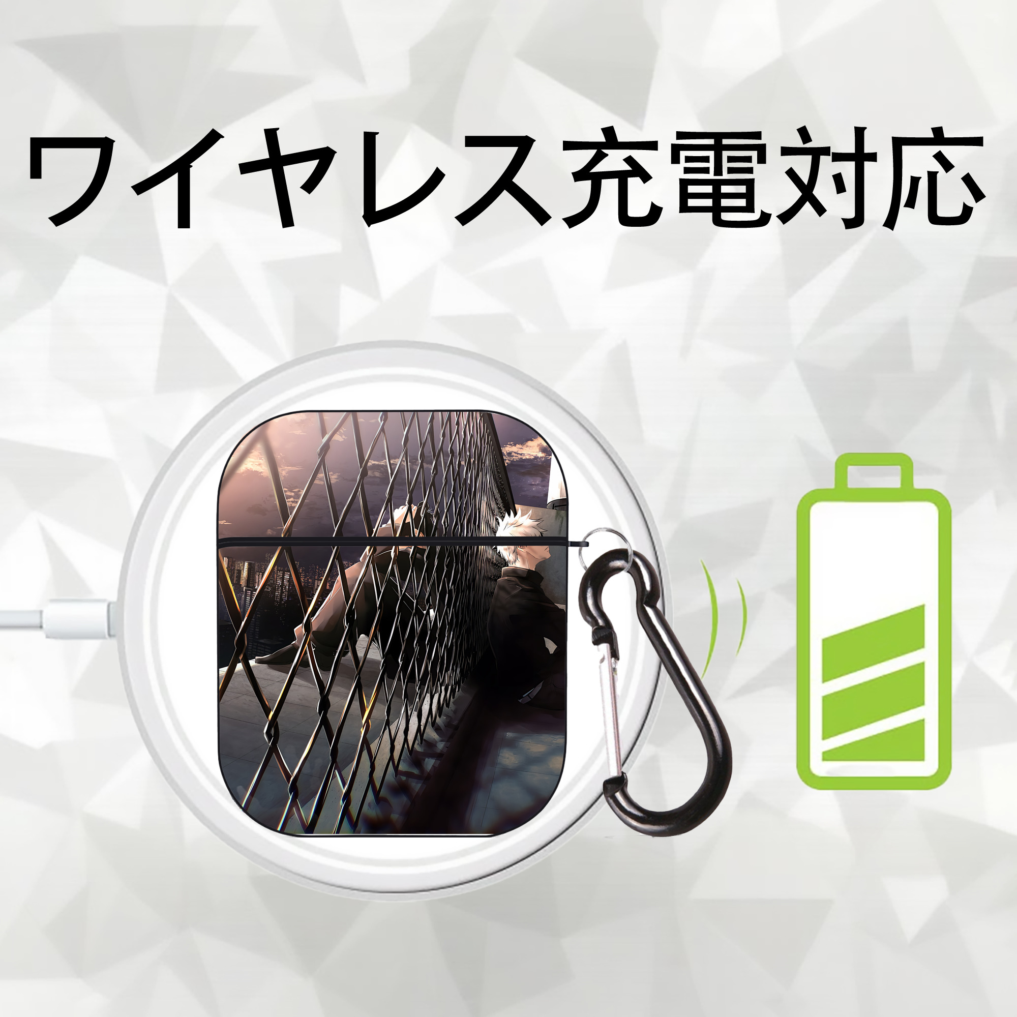 SPY×FAMILY间谍家家酒 AirPods 第2世代保護ケース ハードシェル ブラック 耐衝撃・防指紋・カラビナ付き