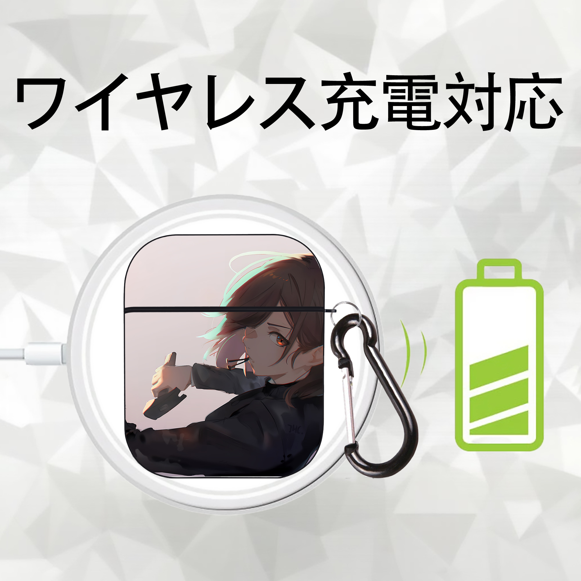 SPY×FAMILY间谍家家酒 AirPods 第2世代保護ケース ハードシェル ブラック 耐衝撃・防指紋・カラビナ付き