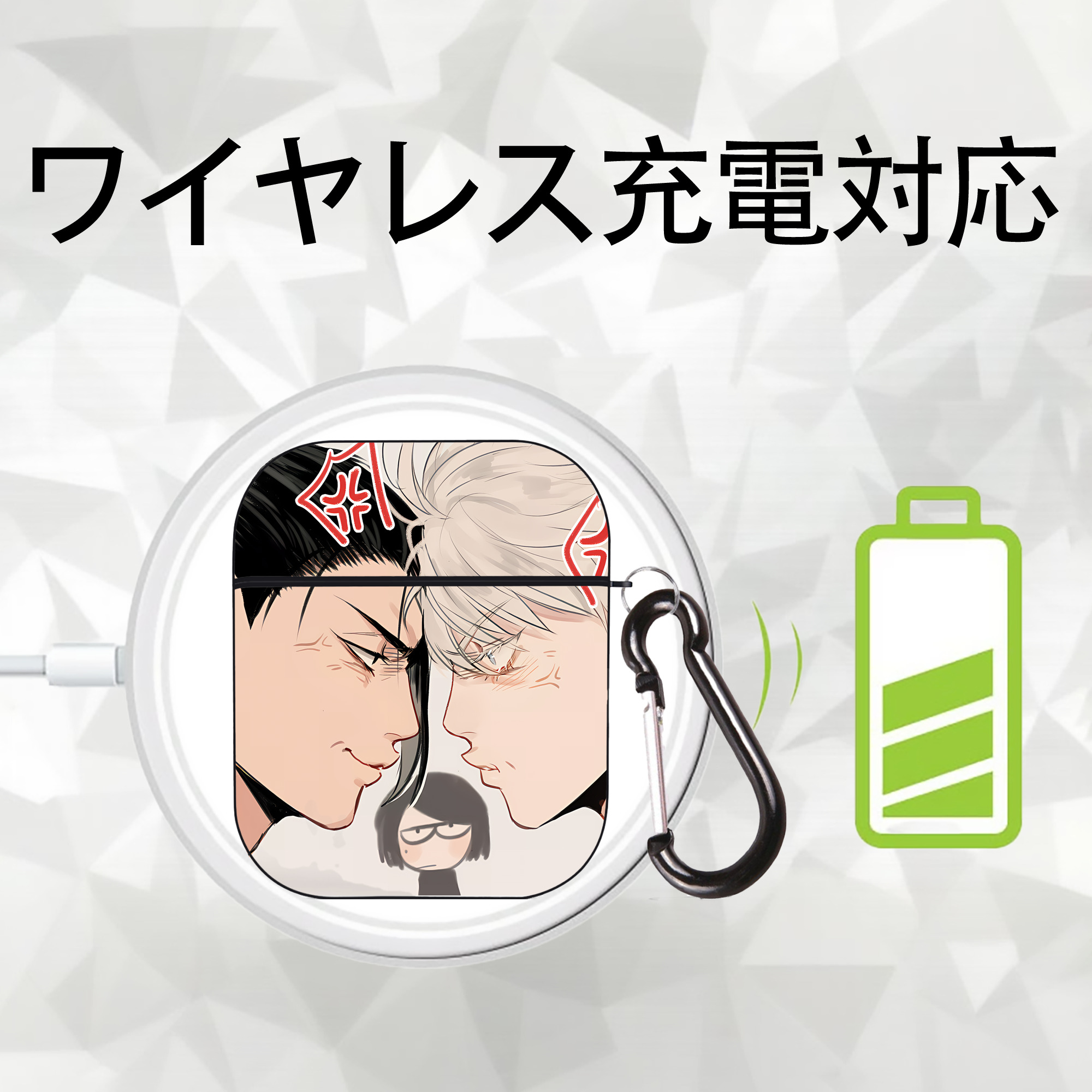 SPY×FAMILY间谍家家酒 AirPods 第2世代保護ケース ハードシェル ブラック 耐衝撃・防指紋・カラビナ付き