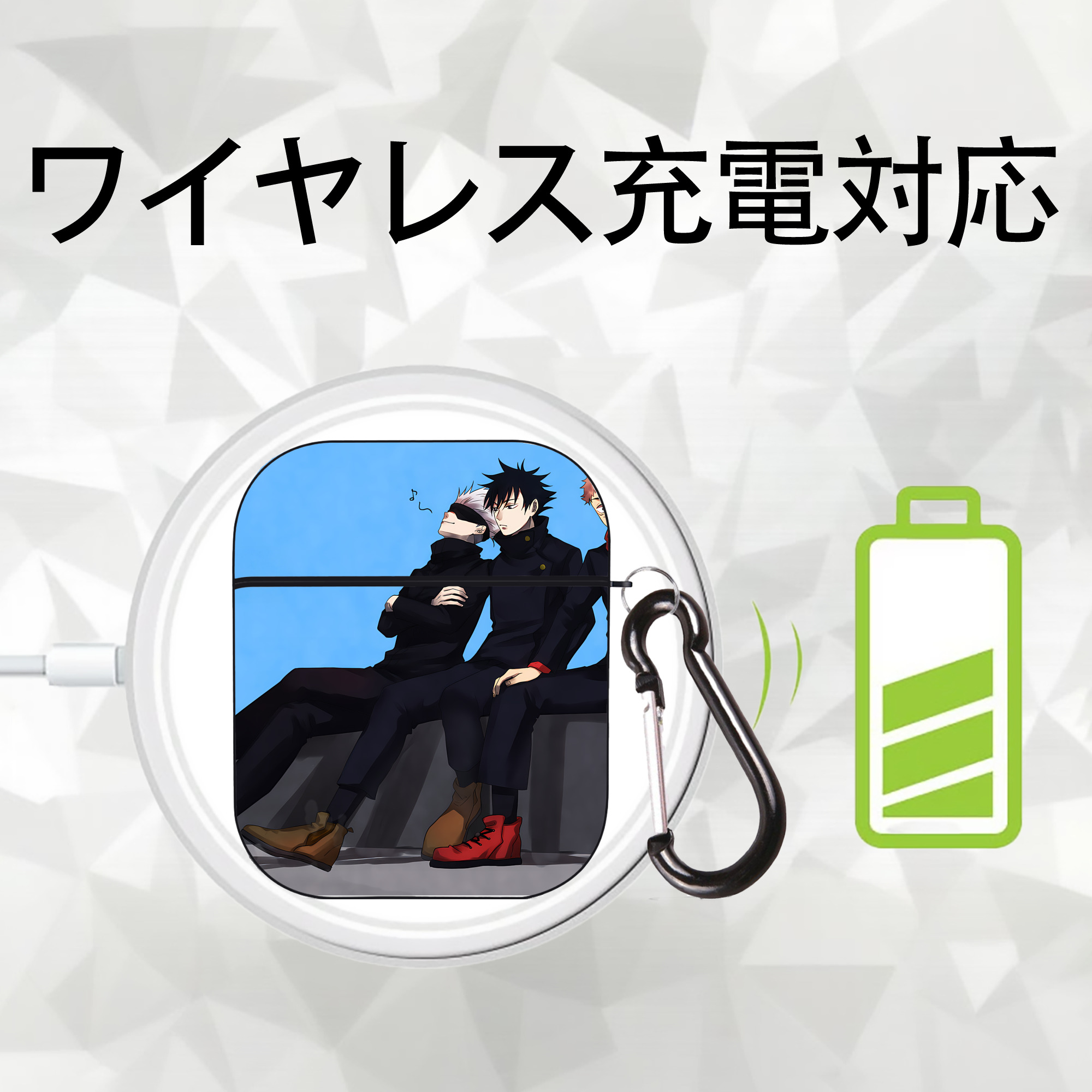 SPY×FAMILY间谍家家酒 AirPods 第2世代保護ケース ハードシェル ブラック 耐衝撃・防指紋・カラビナ付き
