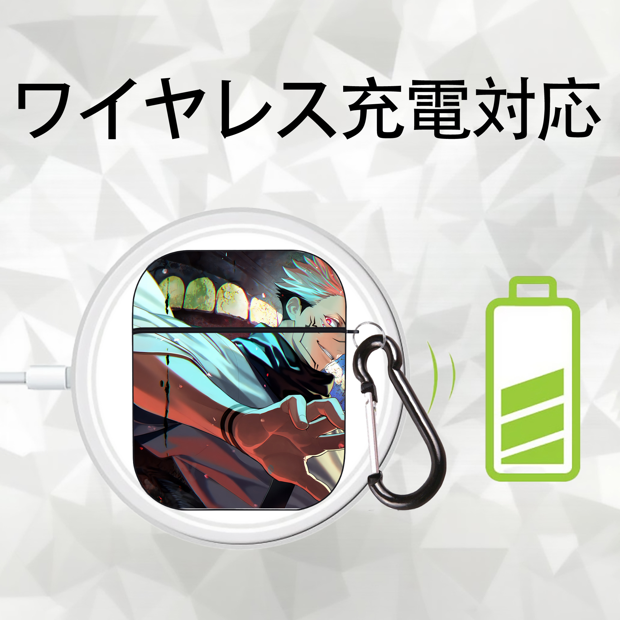 SPY×FAMILY间谍家家酒 AirPods 第2世代保護ケース ハードシェル ブラック 耐衝撃・防指紋・カラビナ付き