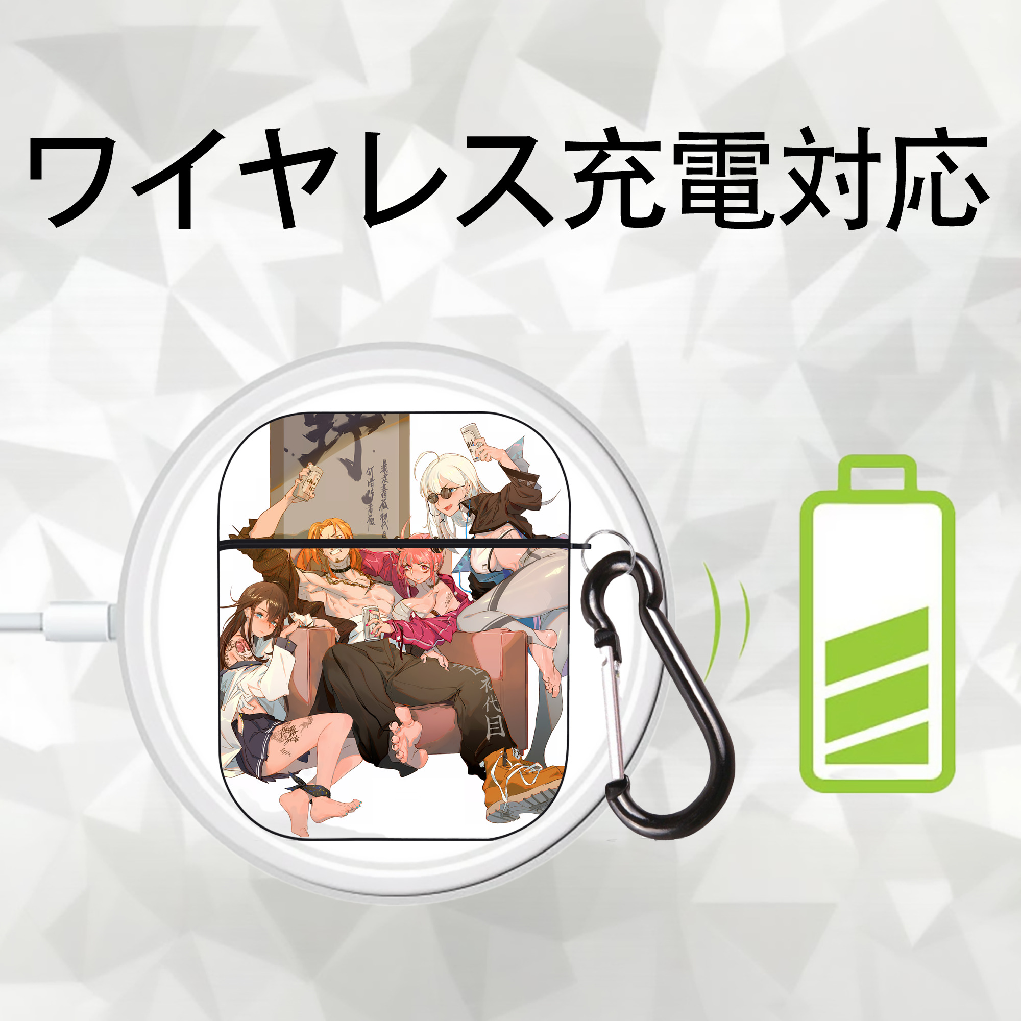 SPY×FAMILY间谍家家酒 AirPods 第2世代保護ケース ハードシェル ブラック 耐衝撃・防指紋・カラビナ付き