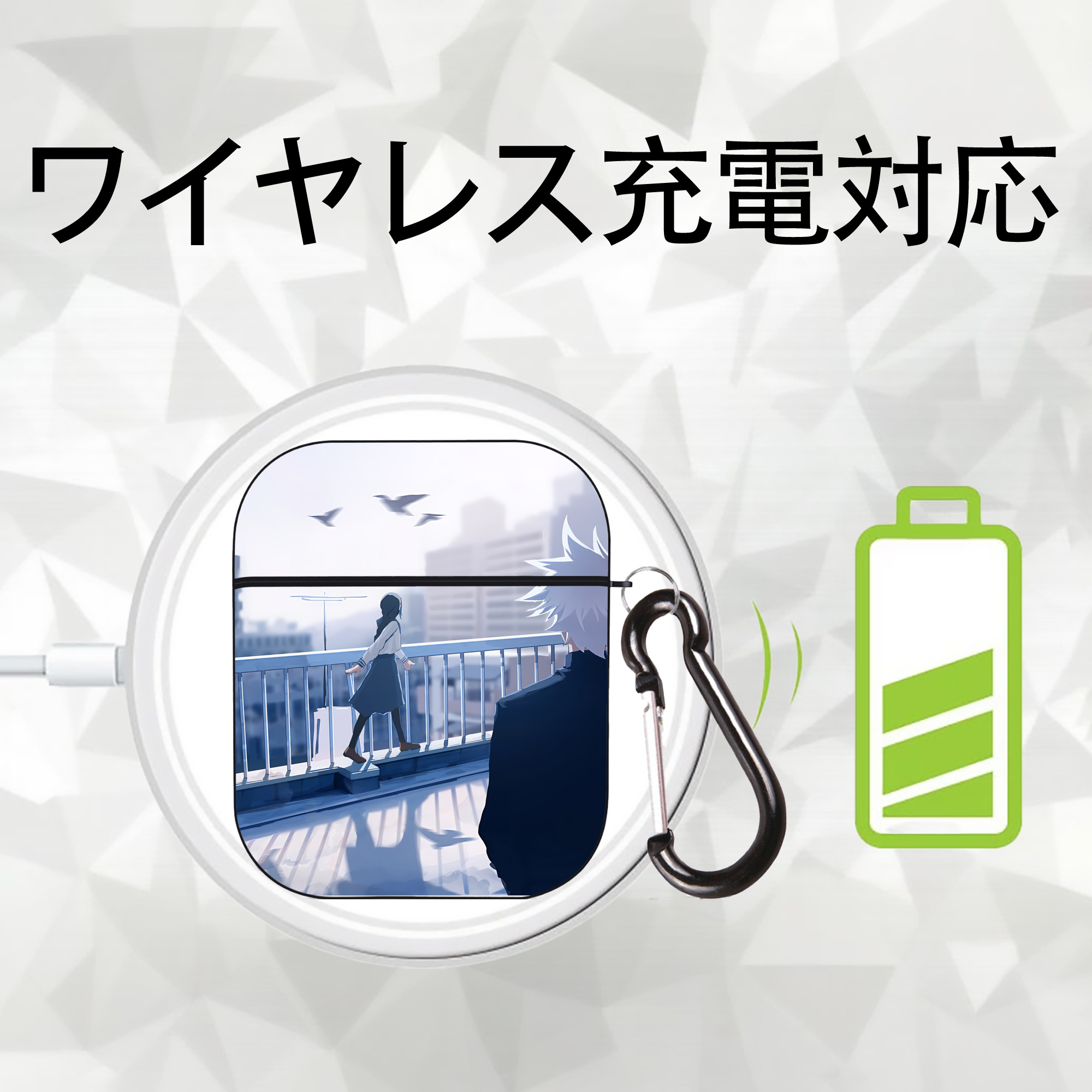 SPY×FAMILY间谍家家酒 AirPods 第2世代保護ケース ハードシェル ブラック 耐衝撃・防指紋・カラビナ付き