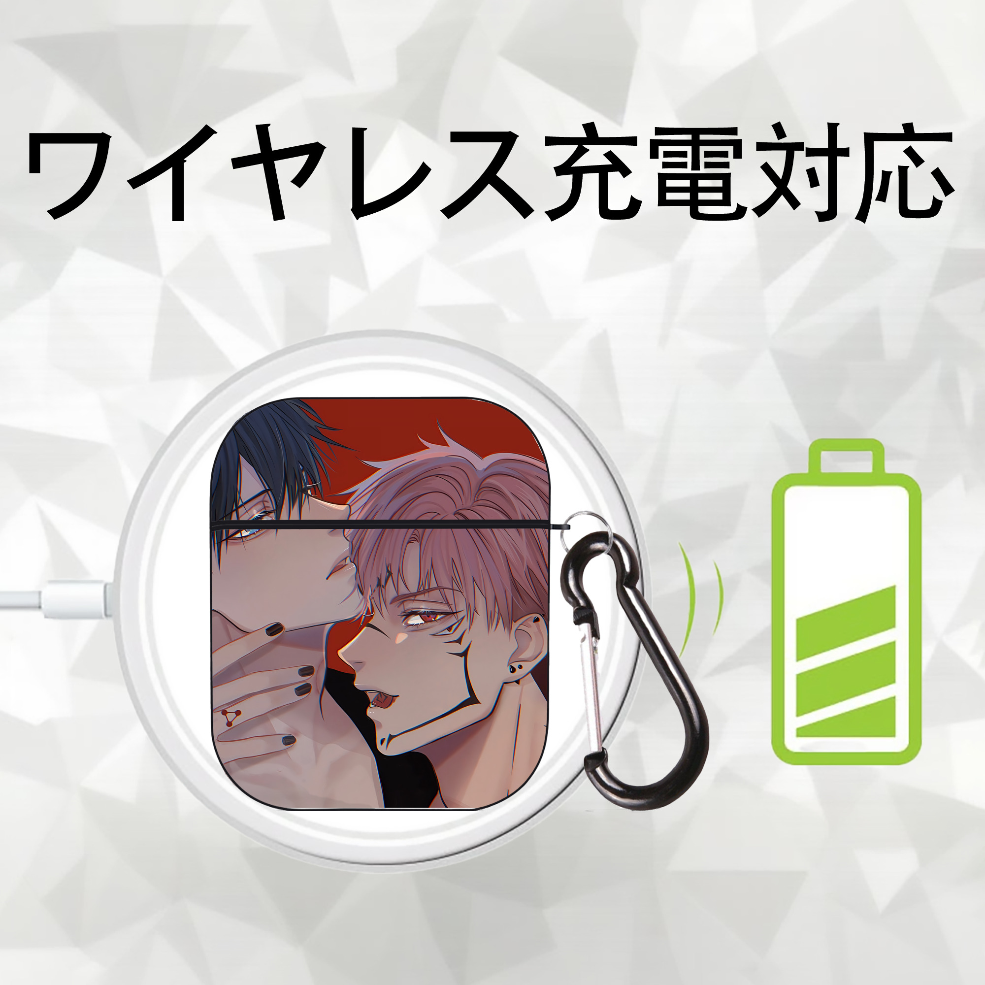 SPY×FAMILY间谍家家酒 AirPods 第2世代保護ケース ハードシェル ブラック 耐衝撃・防指紋・カラビナ付き
