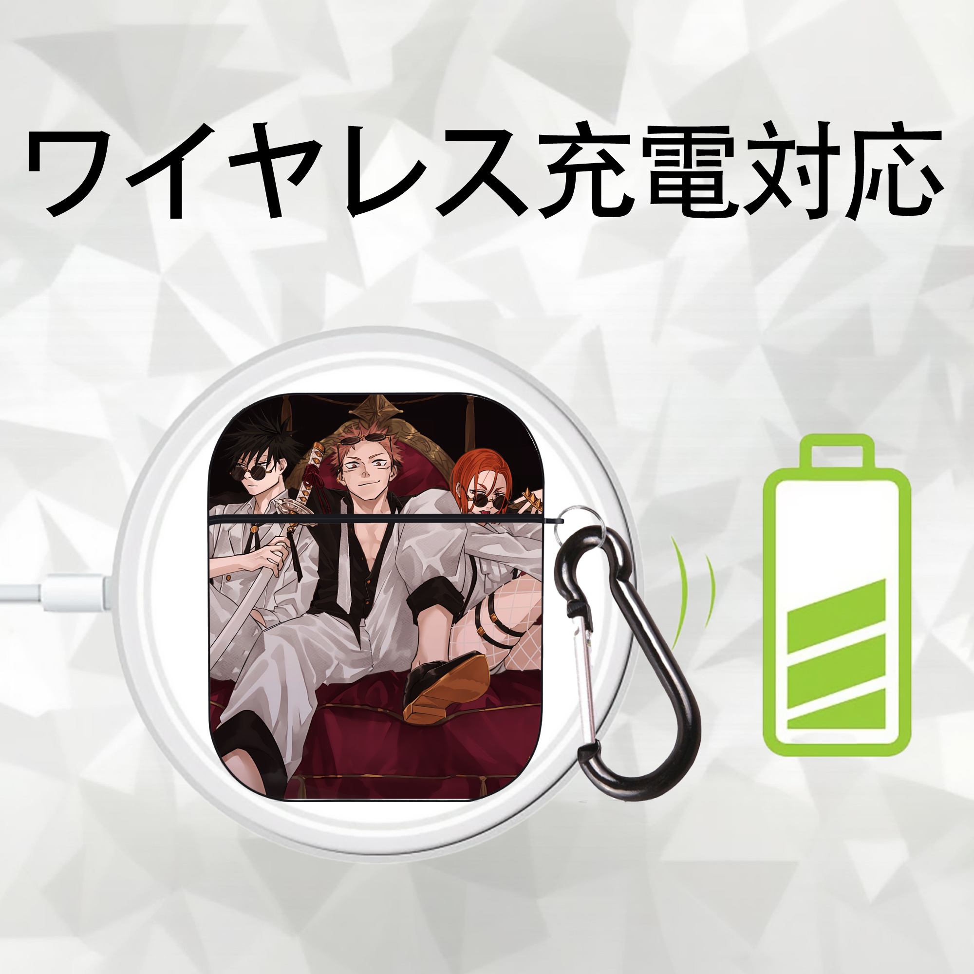 SPY×FAMILY间谍家家酒 AirPods 第2世代保護ケース ハードシェル ブラック 耐衝撃・防指紋・カラビナ付き