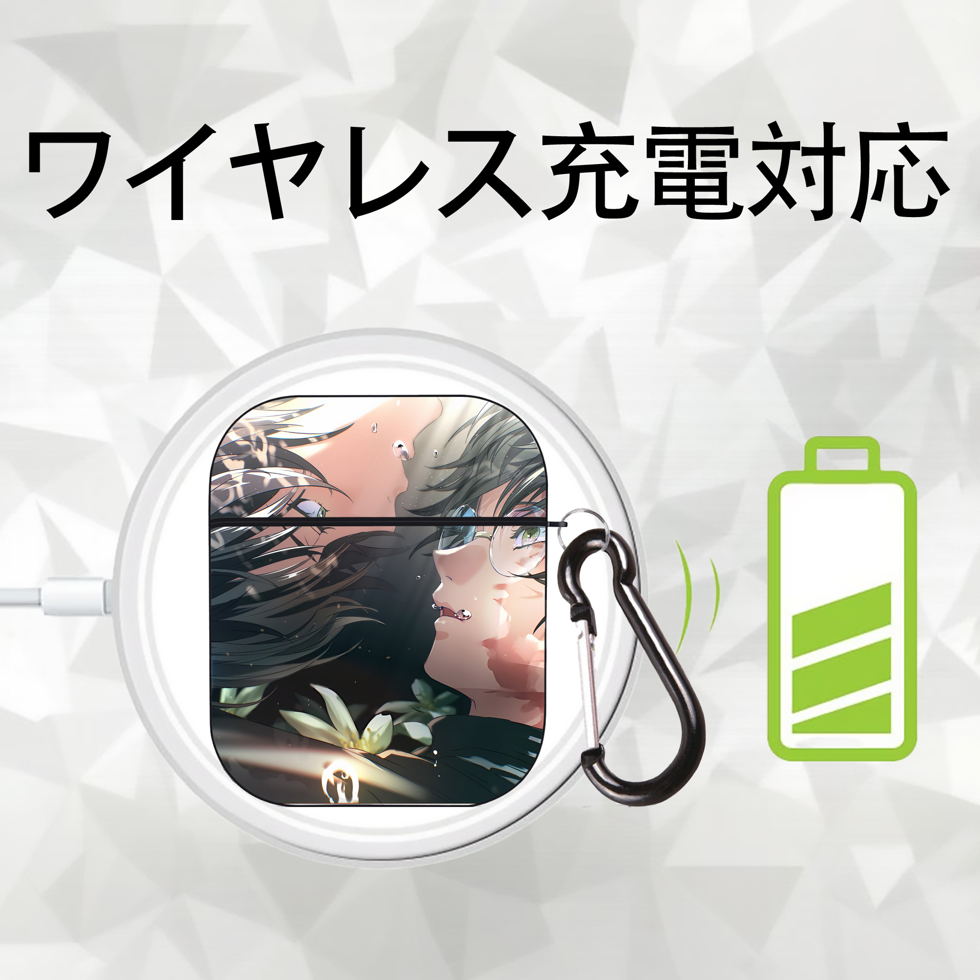 SPY×FAMILY间谍家家酒 AirPods 第2世代保護ケース ハードシェル ブラック 耐衝撃・防指紋・カラビナ付き